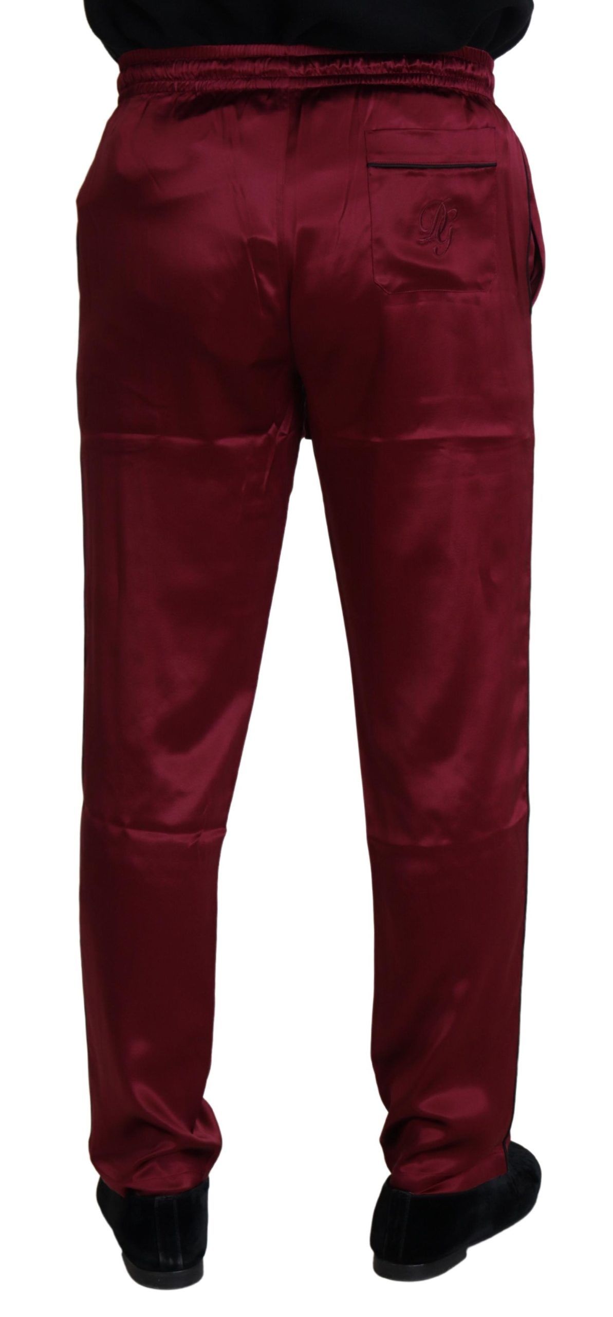 Pantalon de pyjama en soie de Bordeaux DG de Dolce & Gabbana