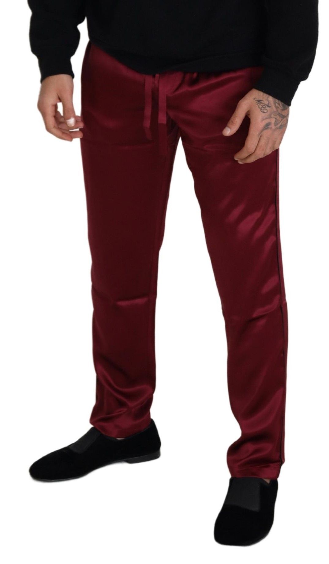 Pantalon de pyjama en soie de Bordeaux DG de Dolce & Gabbana