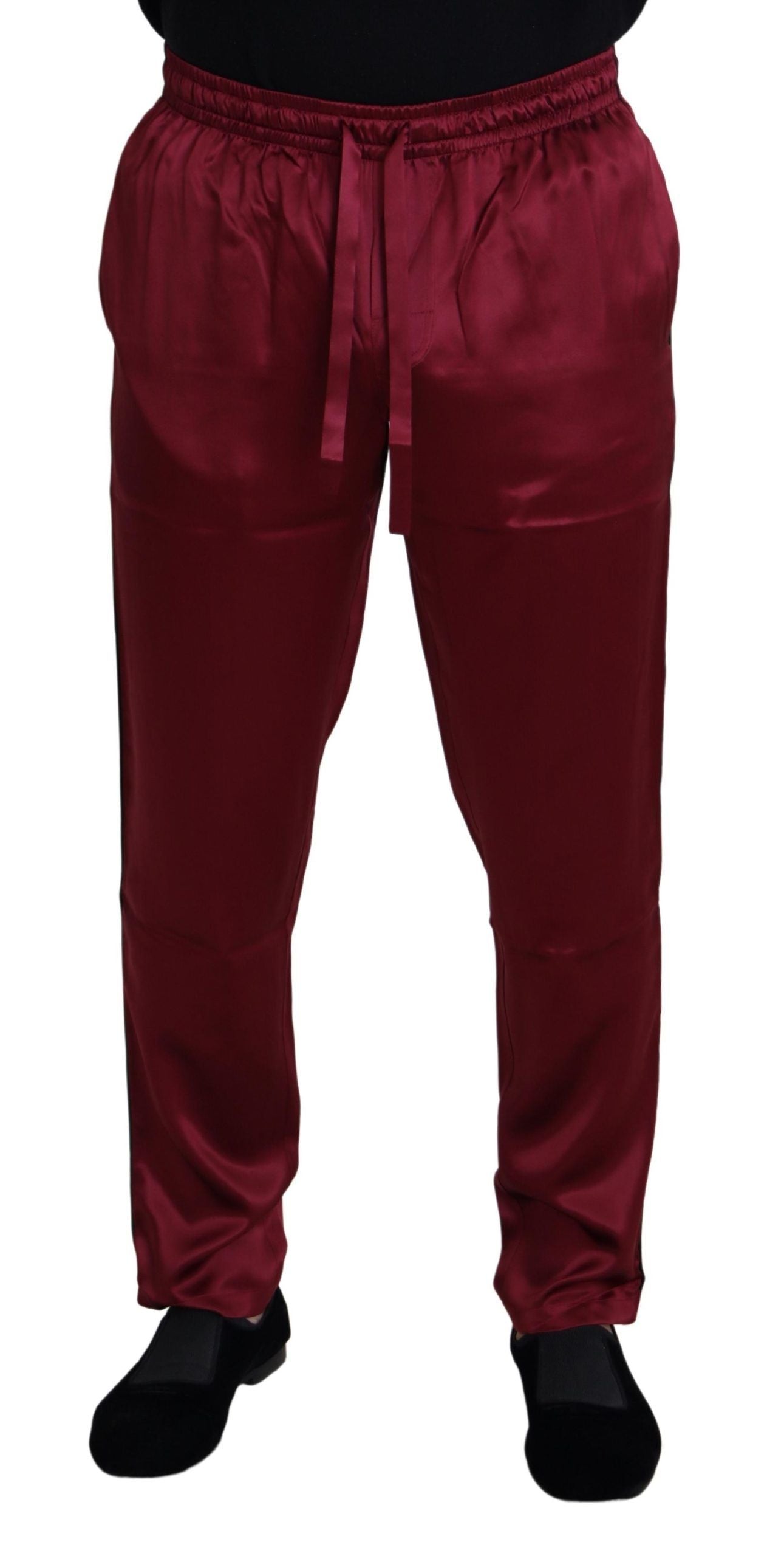 Pantalon de pyjama en soie de Bordeaux DG de Dolce & Gabbana