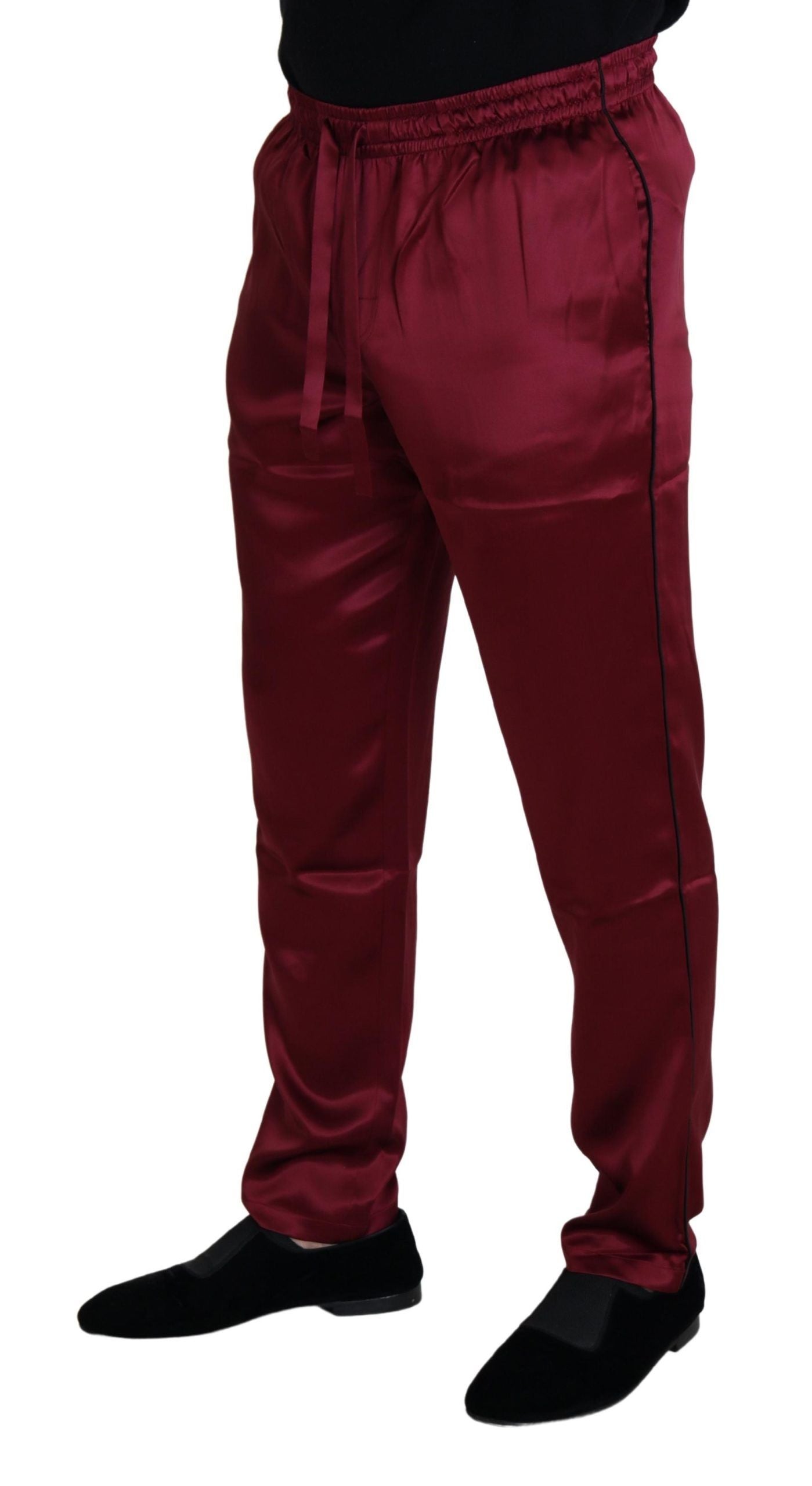 Pantalon de pyjama en soie de Bordeaux DG de Dolce & Gabbana