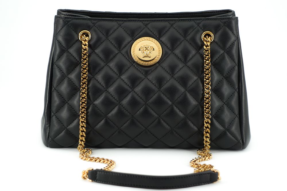 Versace Elegante Quilted Nappa Lederen Tas