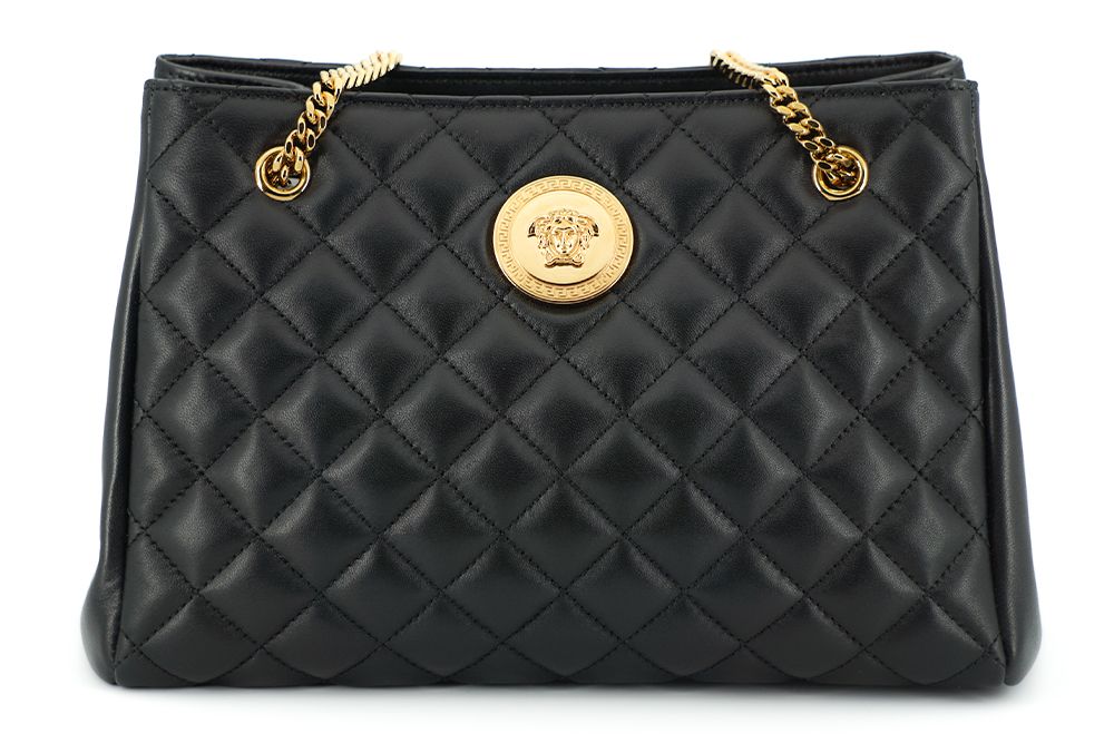 Versace Elegante Quilted Nappa Lederen Tas