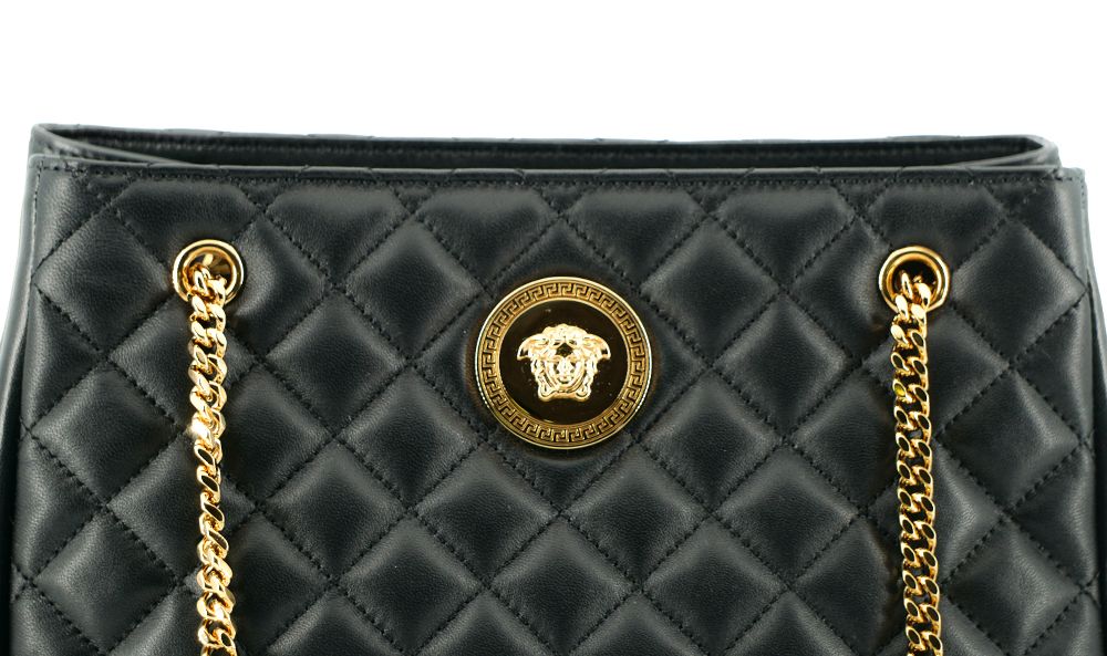 Versace Elegante Quilted Nappa Lederen Tas