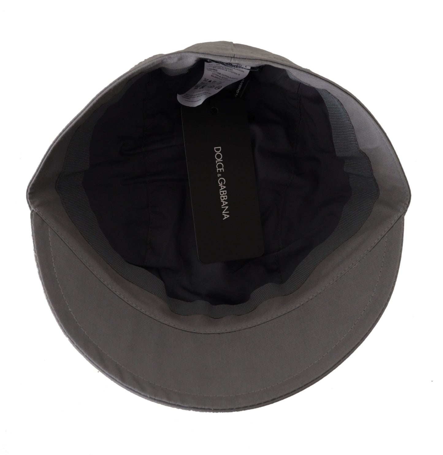 Dolce & Gabbana Casquette Gavroche Grise Homme Capello Coton Chapeau
