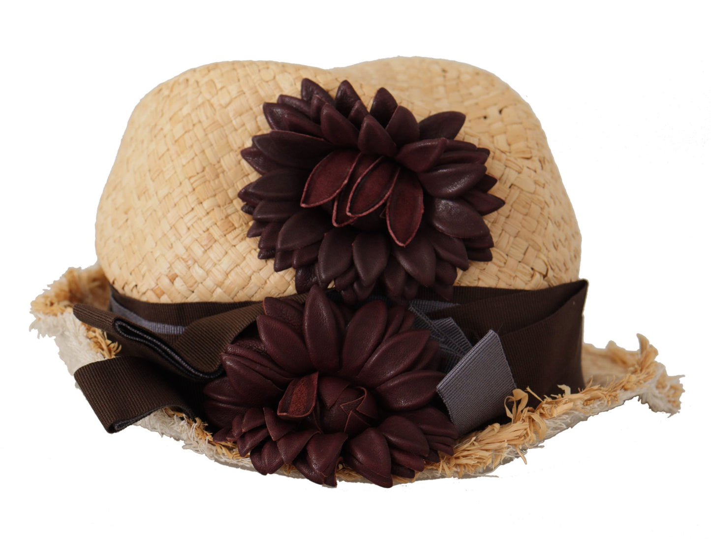 Chapeau de paille à rubans jaunes et fleurs Dolce & Gabbana