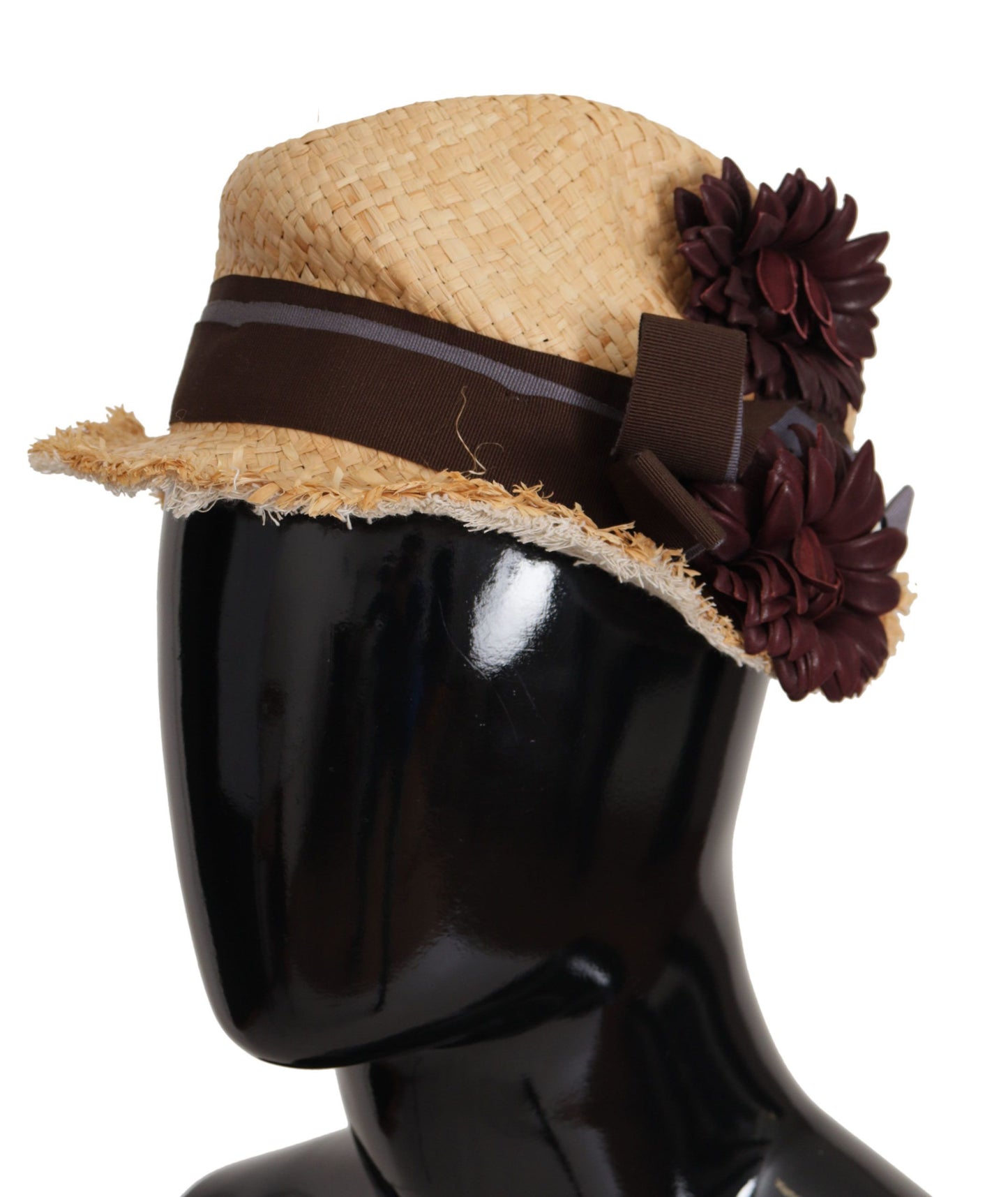 Chapeau de paille à rubans jaunes et fleurs Dolce & Gabbana