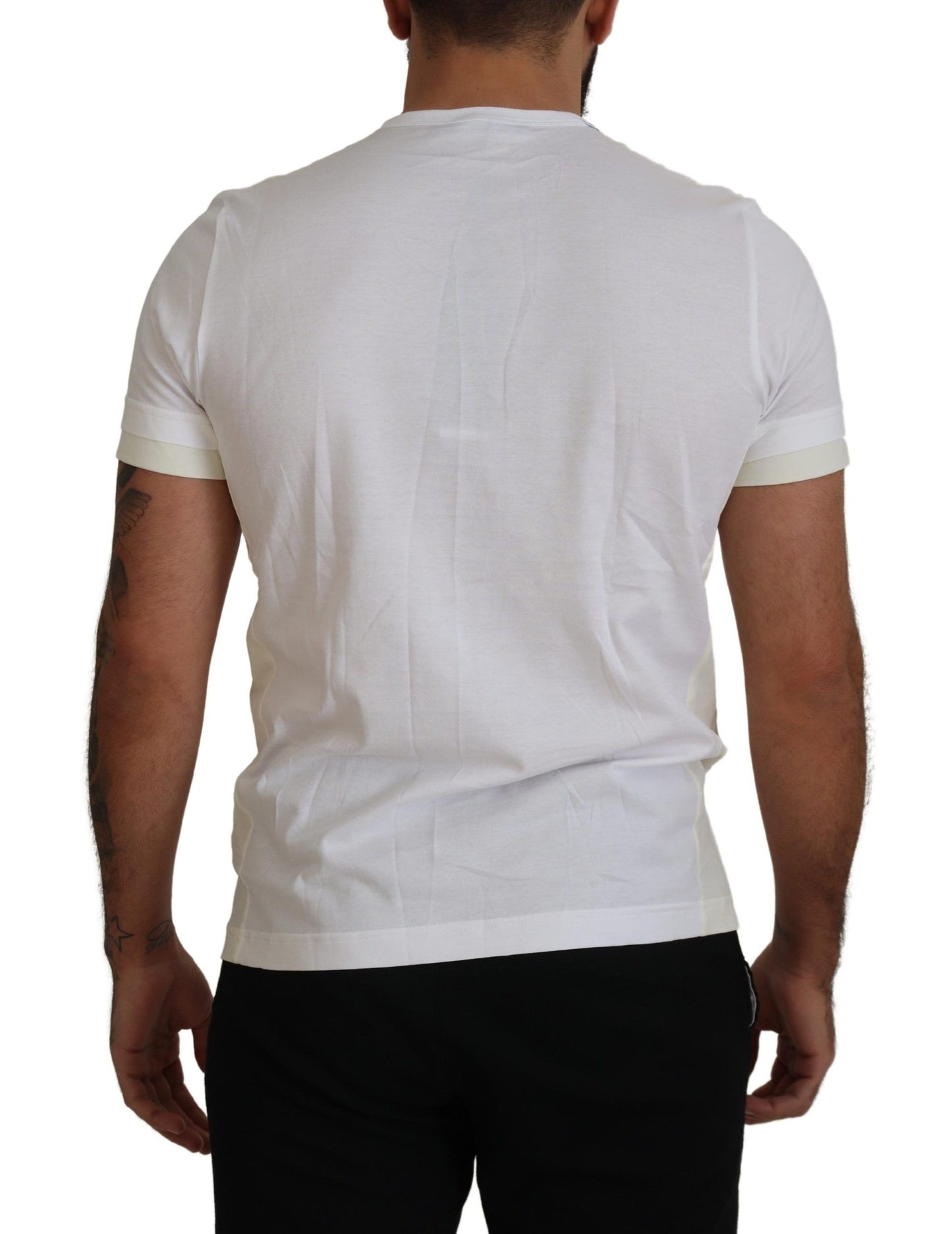 T-shirt à manches courtes blanc avec poche à rabat de Dolce & Gabbana