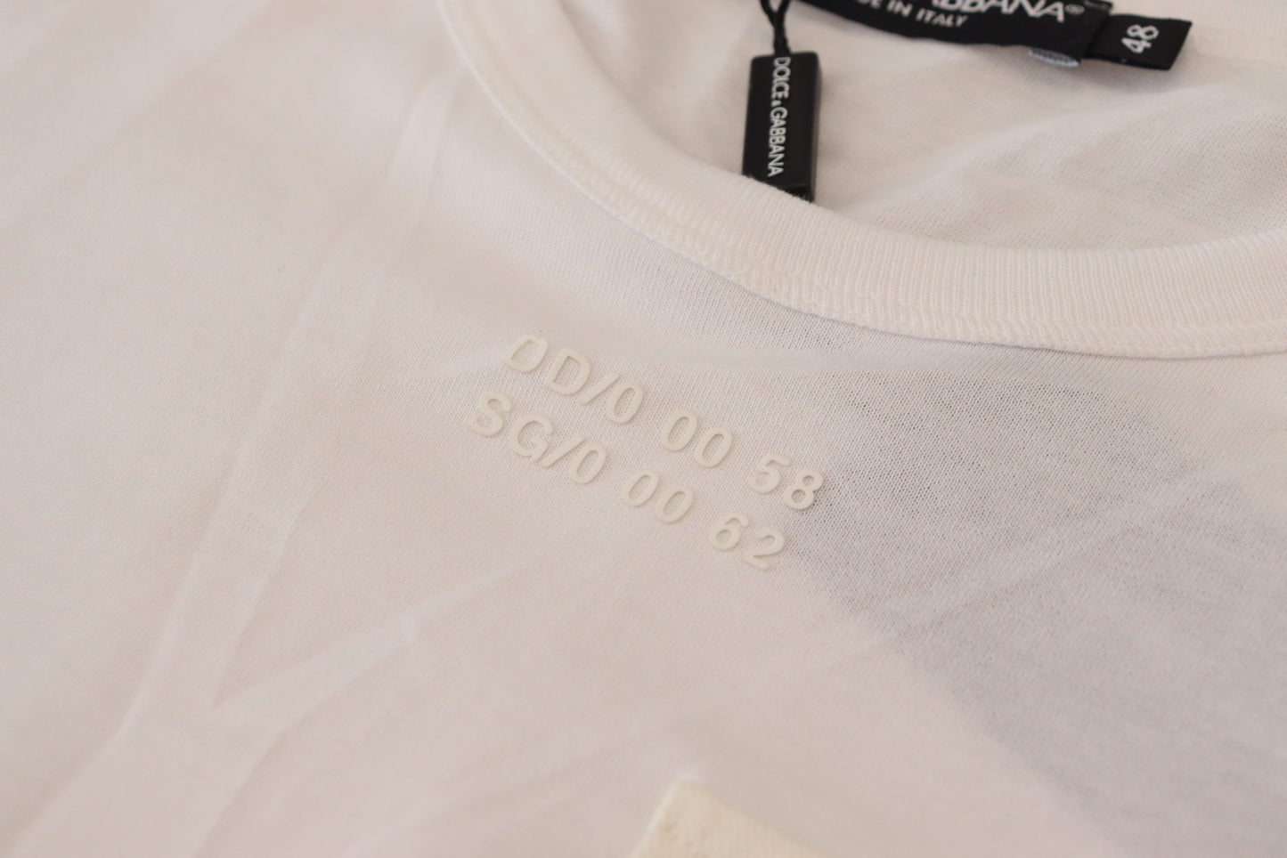 T-shirt à manches courtes blanc avec poche à rabat de Dolce & Gabbana