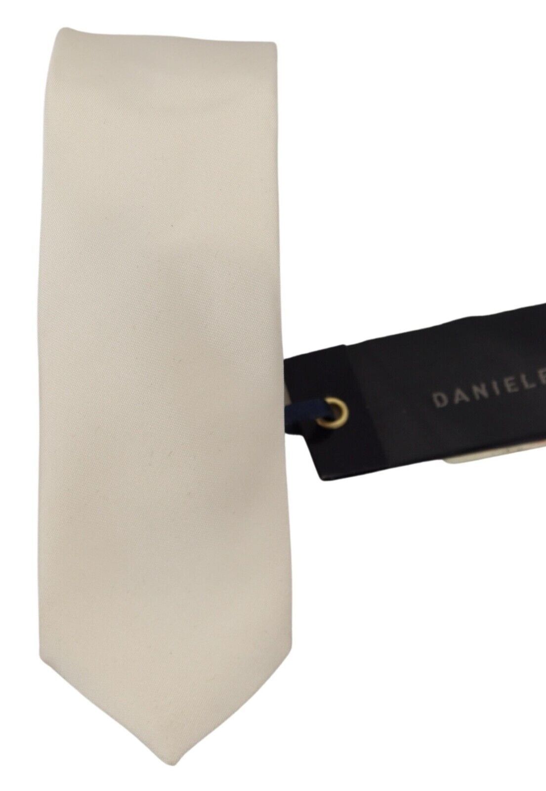 Cravate ajustable en soie blanc cassé pour homme Daniele Alessandrini