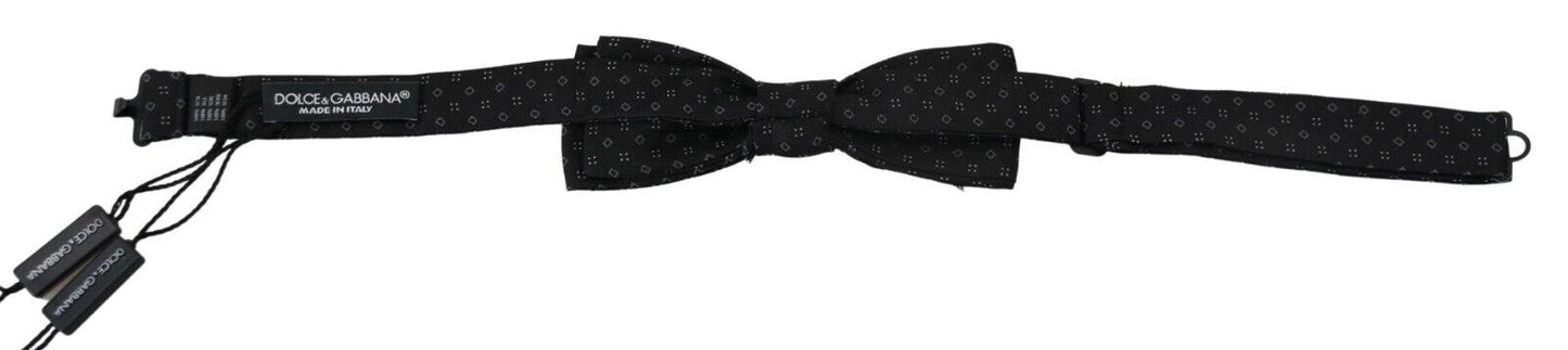 Cravate en soie noire à motifs Dolce & Gabbana pour homme, accessoire, nœud papillon