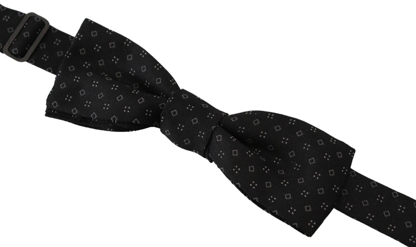 Cravate en soie noire à motifs Dolce & Gabbana pour homme, accessoire, nœud papillon