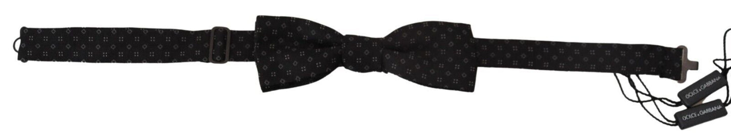 Cravate en soie noire à motifs Dolce & Gabbana pour homme, accessoire, nœud papillon