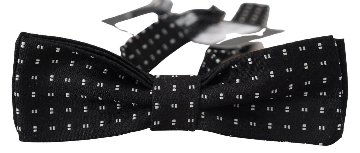 Nœud papillon en soie noire à motifs Dolce & Gabbana