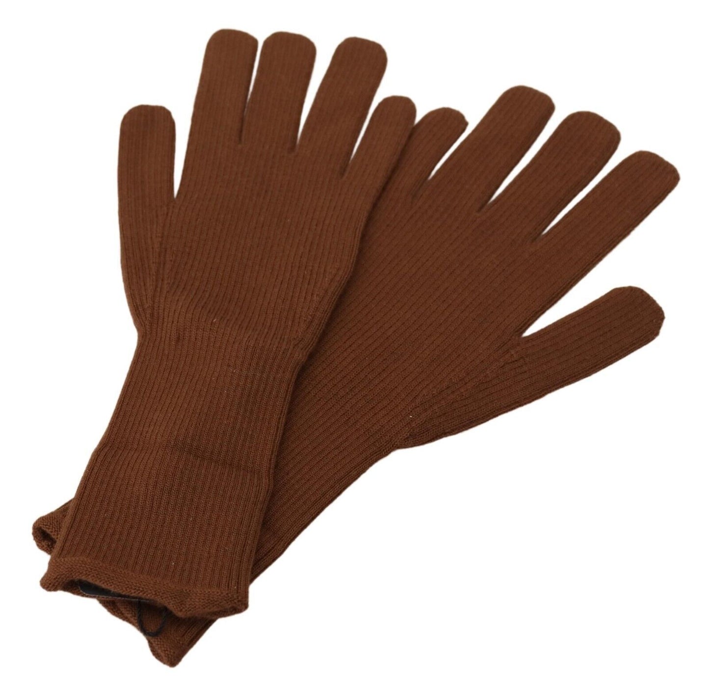 Gants pour homme Dolce & Gabbana en cachemire marron tricoté à la main