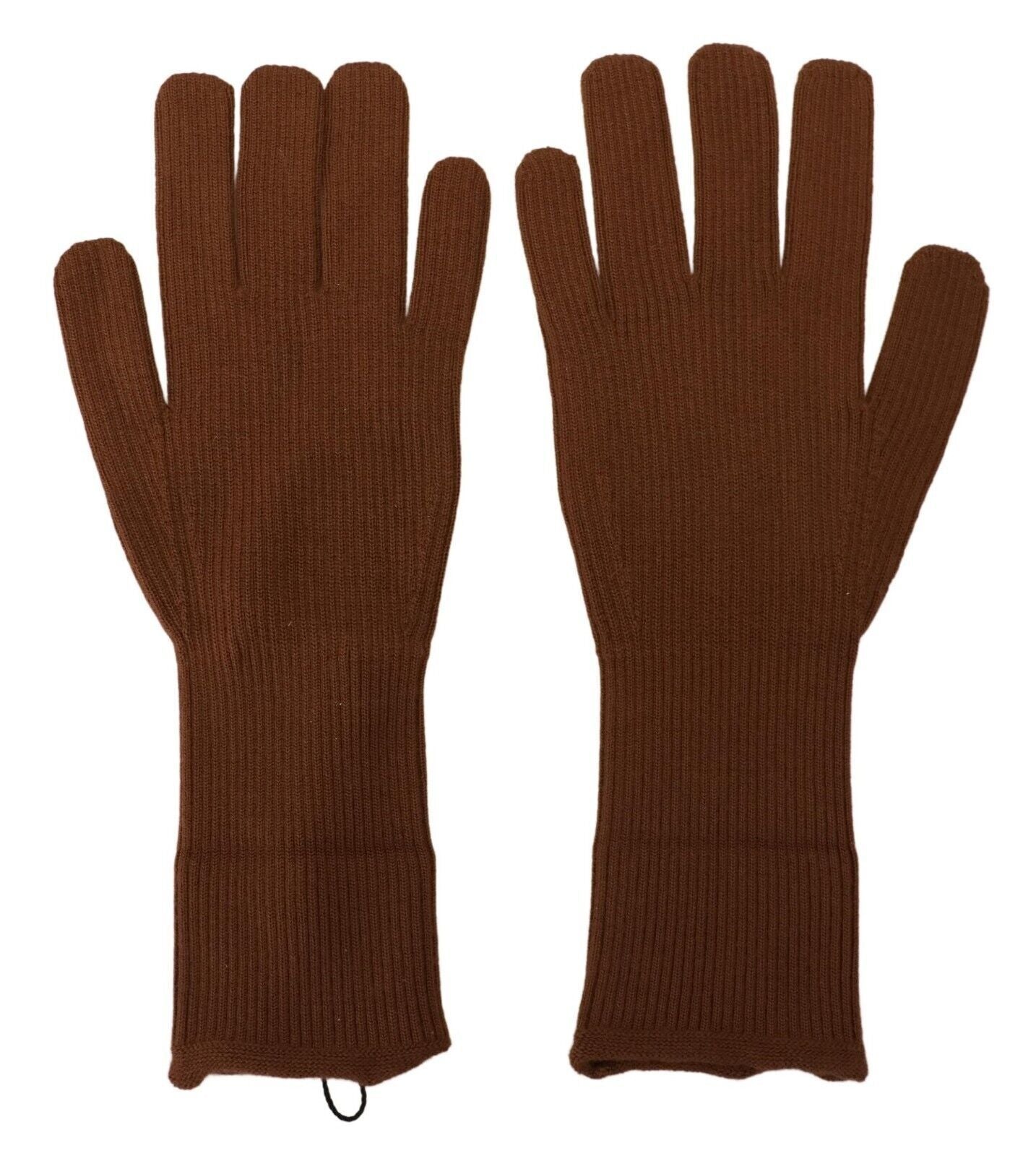 Gants pour homme Dolce & Gabbana en cachemire marron tricoté à la main