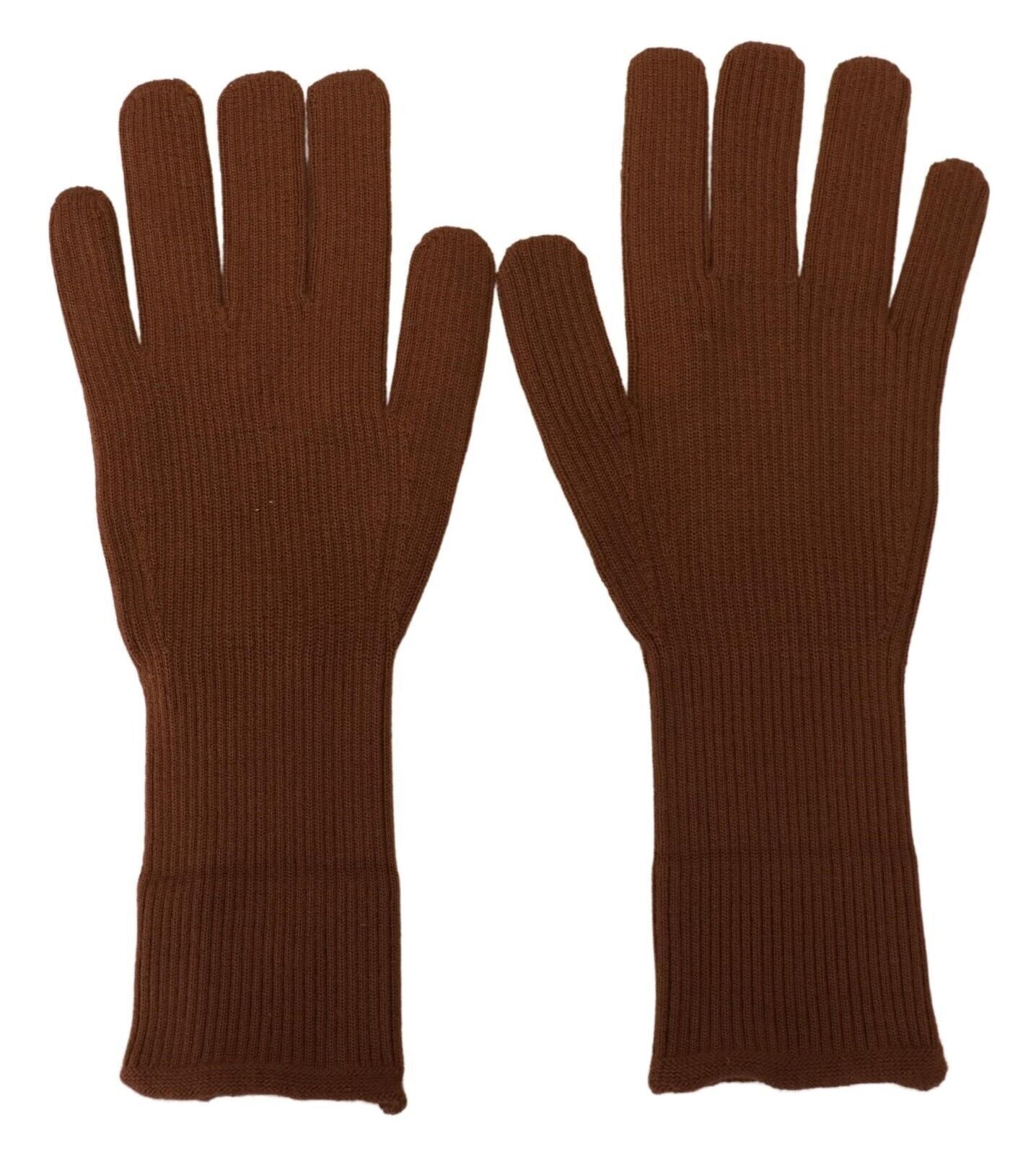 Gants pour homme Dolce & Gabbana en cachemire marron tricoté à la main