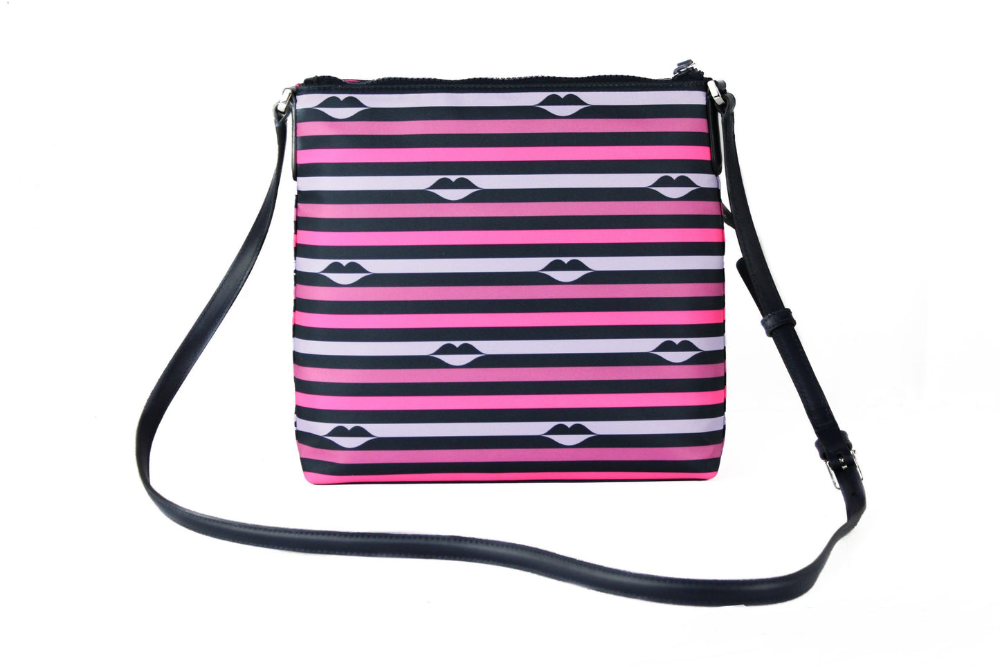 Kate Spade Jae Nylon Lederen Crossbody Handtasje, Roze met Strepen, Multi Kleuren