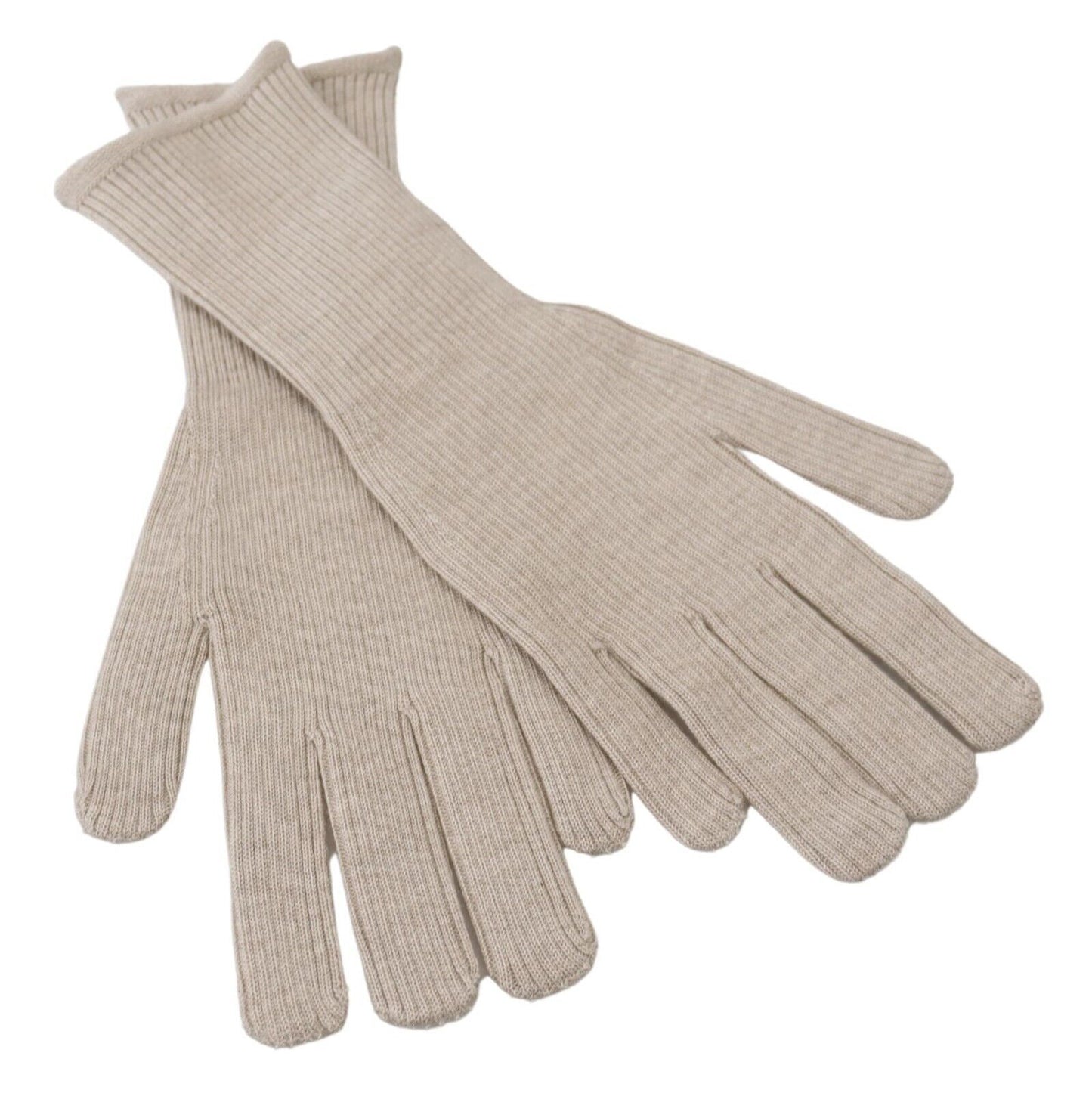 Gants pour homme Dolce & Gabbana en cachemire et soie ivoire