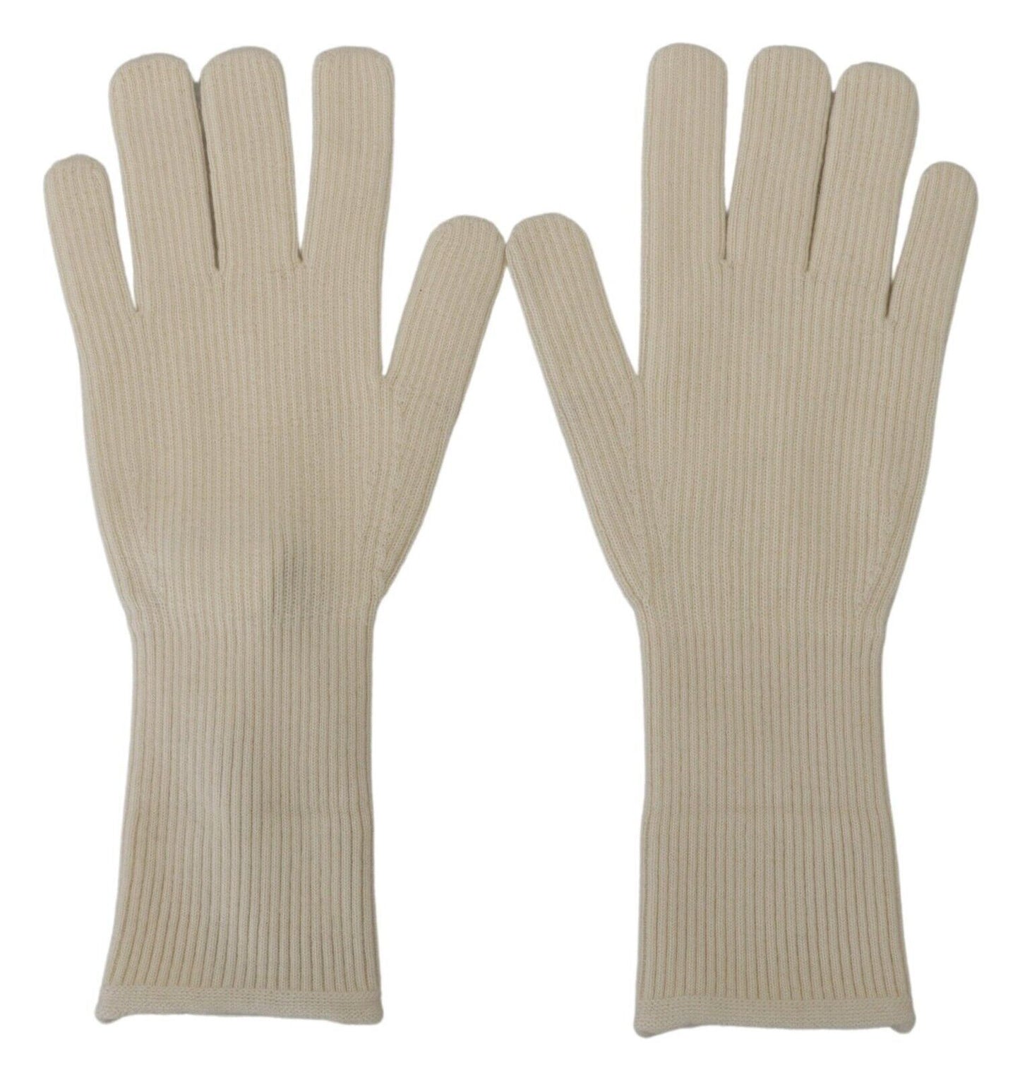 Gants pour homme Dolce & Gabbana en cachemire blanc tricoté