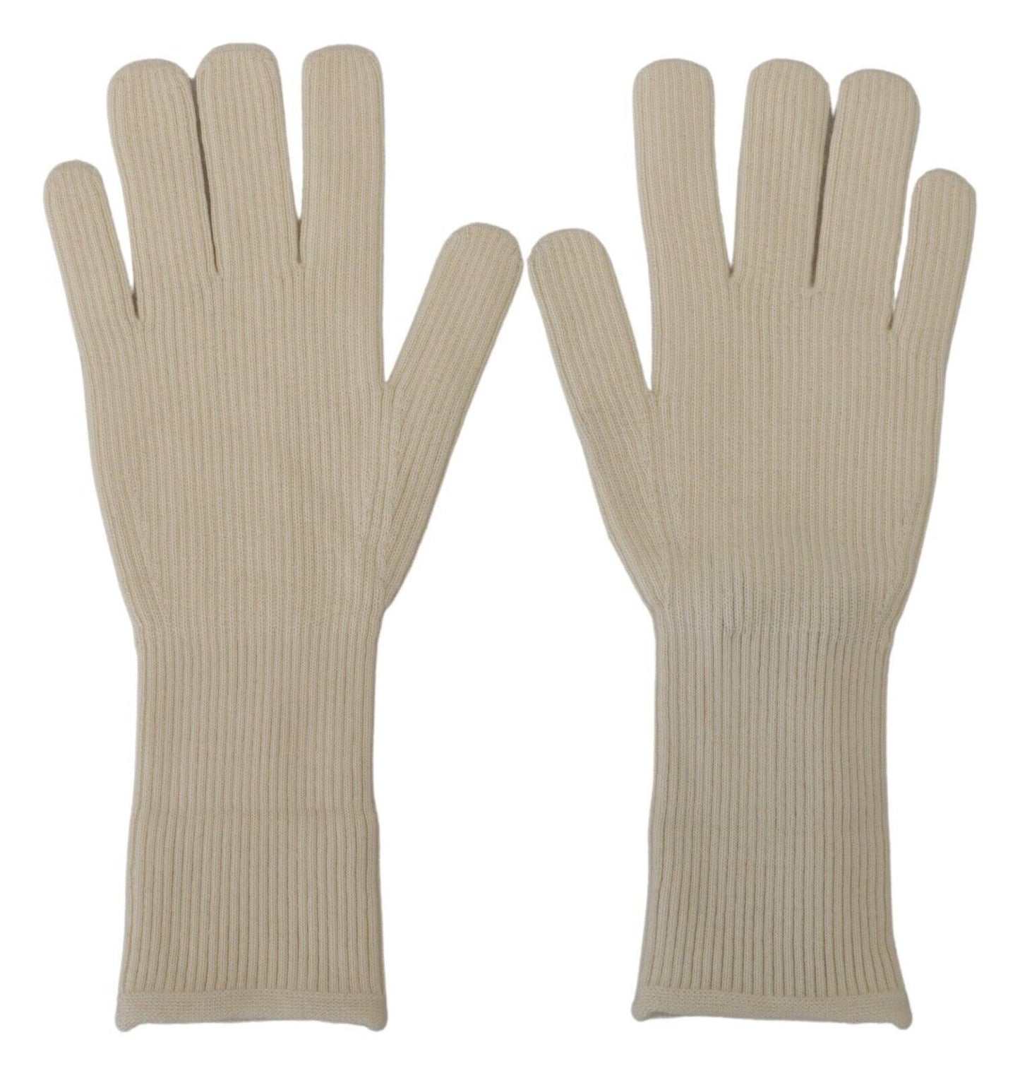 Gants pour homme Dolce & Gabbana en cachemire blanc tricoté