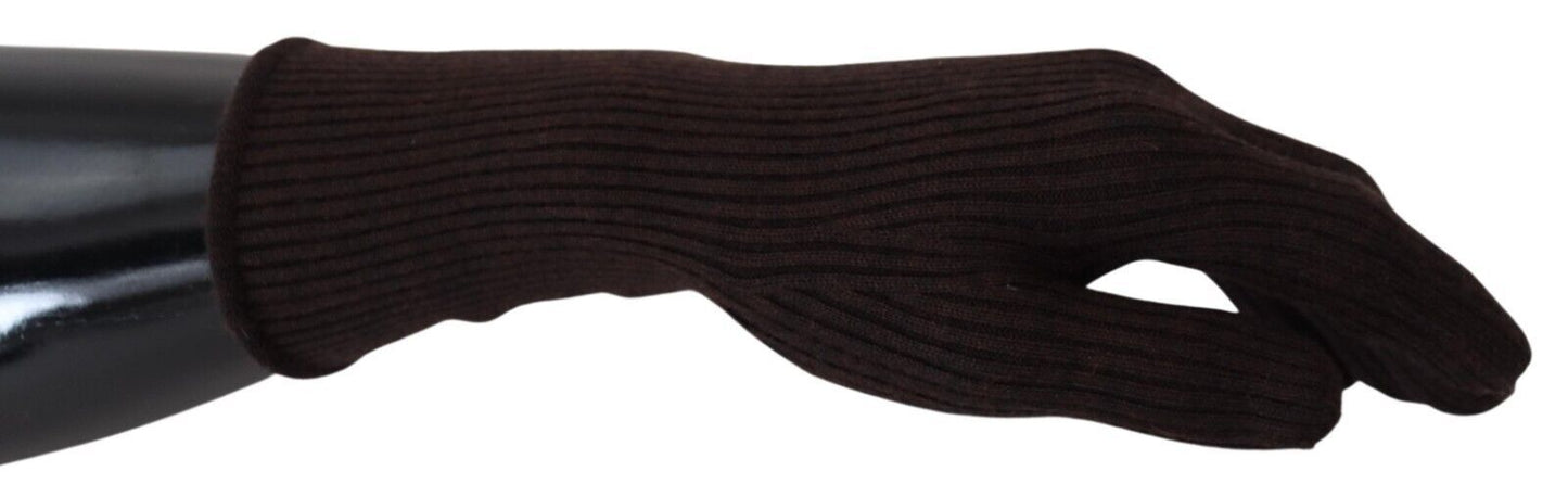 Gants pour homme Dolce & Gabbana en cachemire et soie marron
