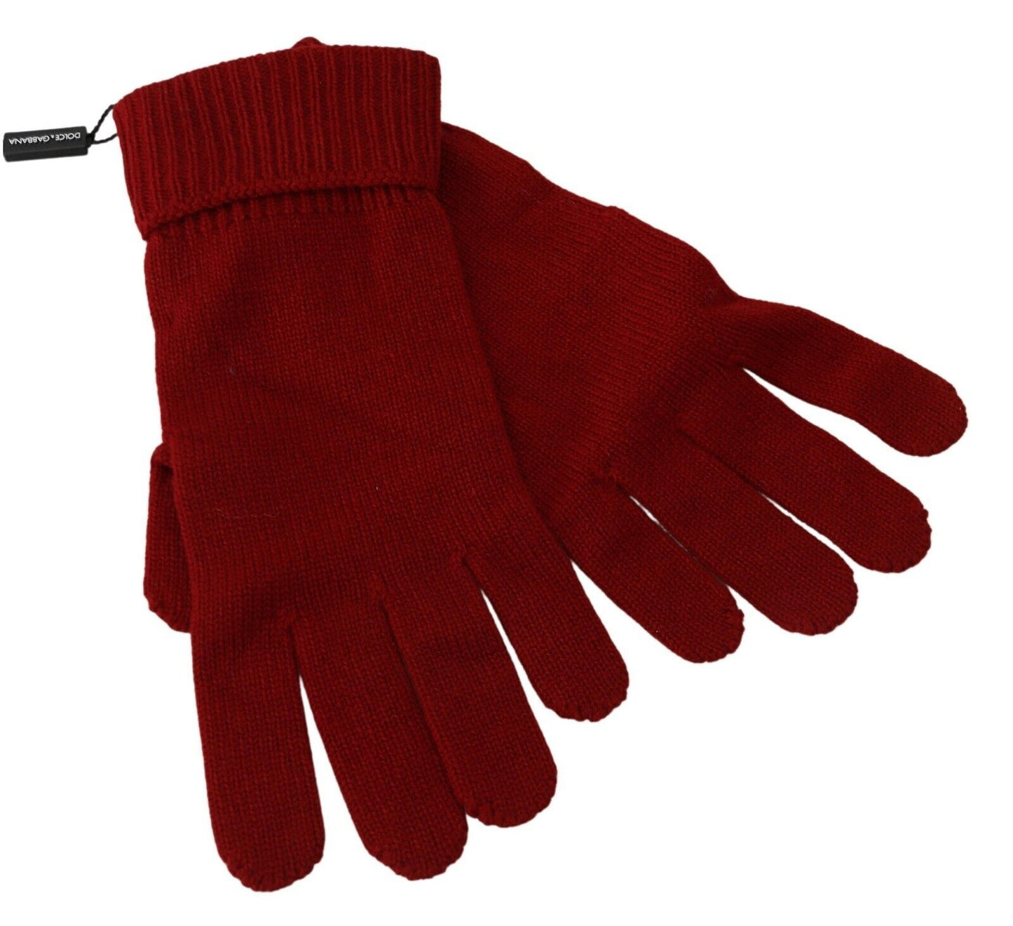 Gants pour homme Dolce & Gabbana en tricot 100 % cachemire rouge