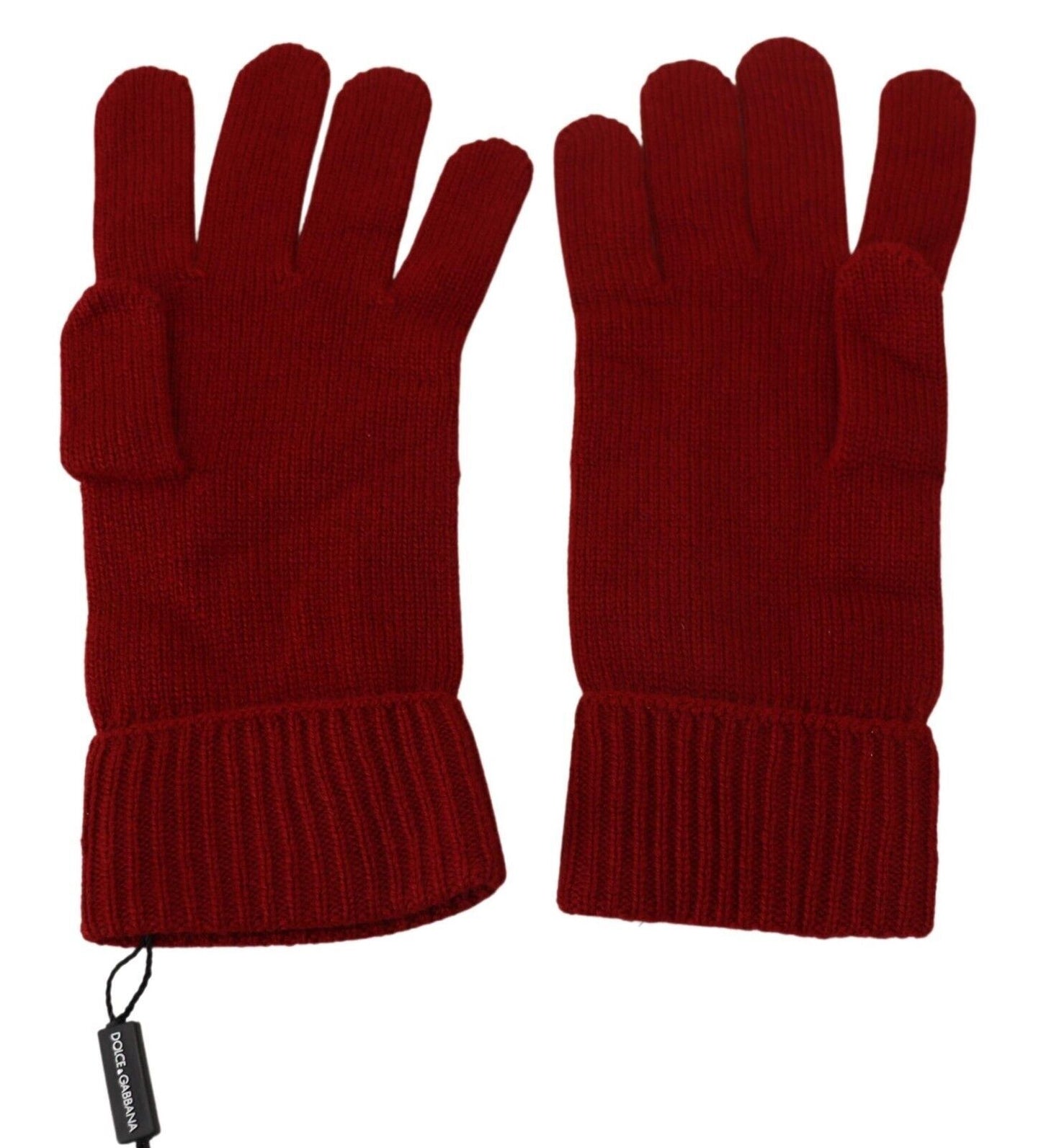 Gants pour homme Dolce & Gabbana en tricot 100 % cachemire rouge