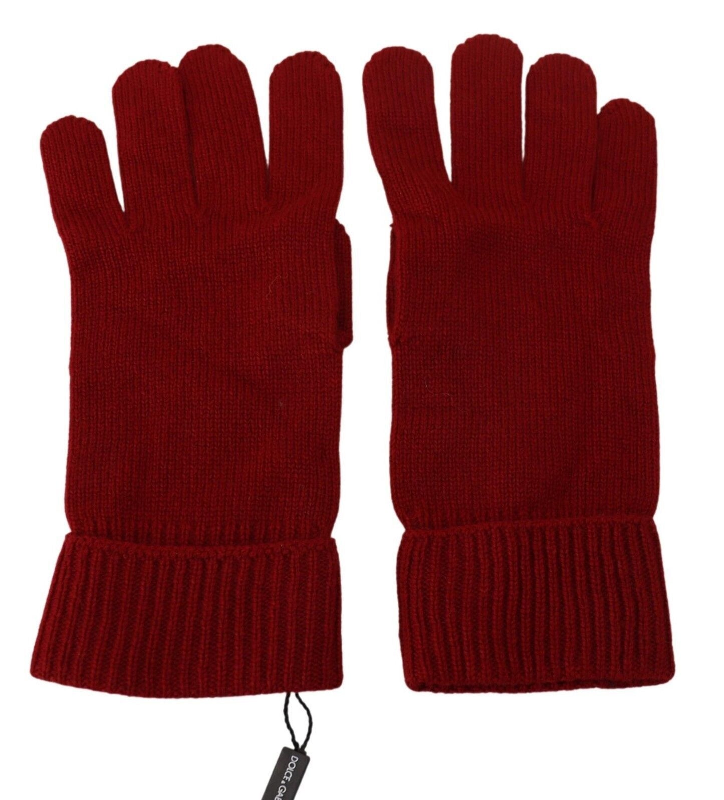Gants pour homme Dolce & Gabbana en tricot 100 % cachemire rouge