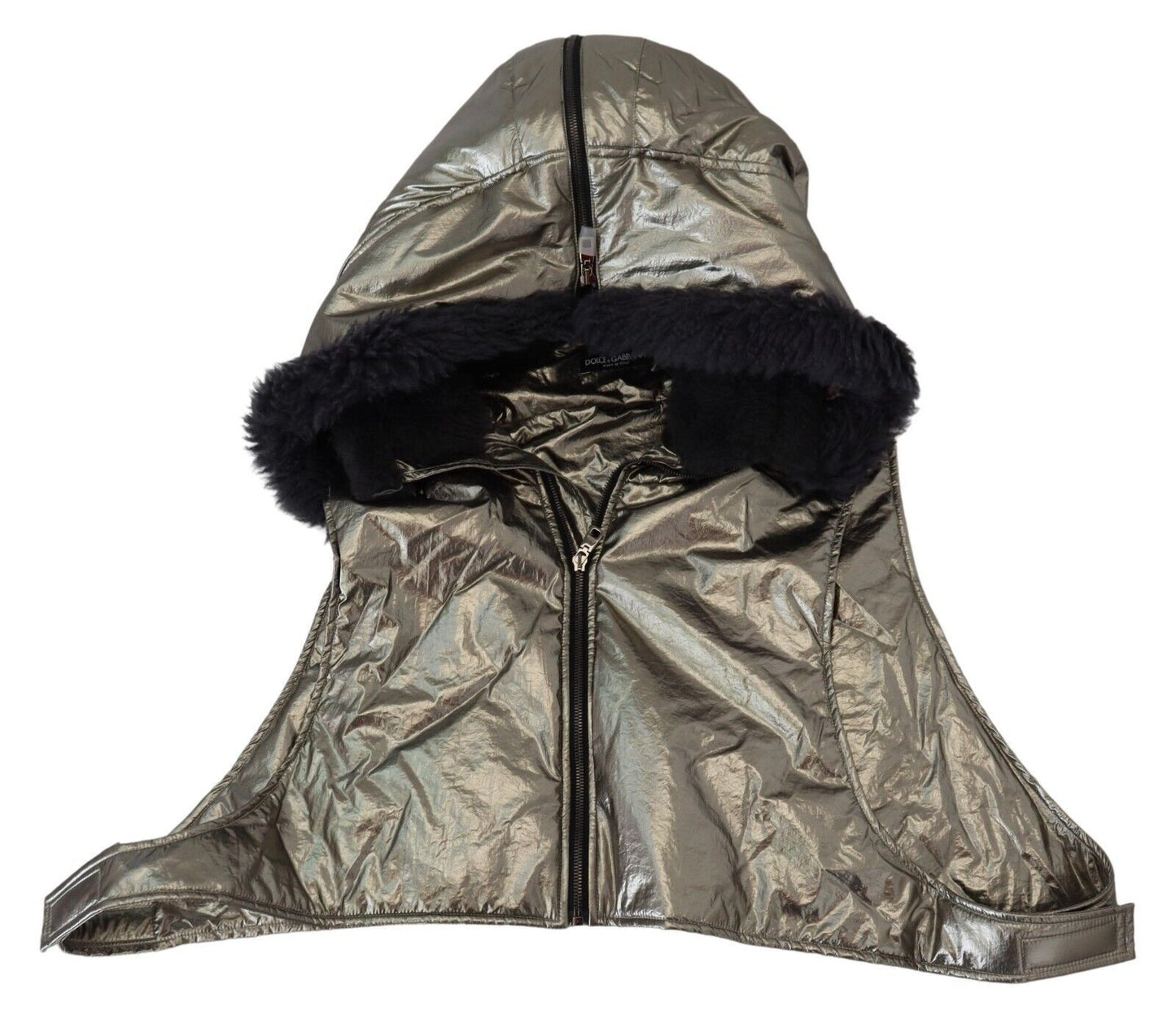 Dolce & Gabbana Chapeau en nylon pour homme avec fourrure argentée