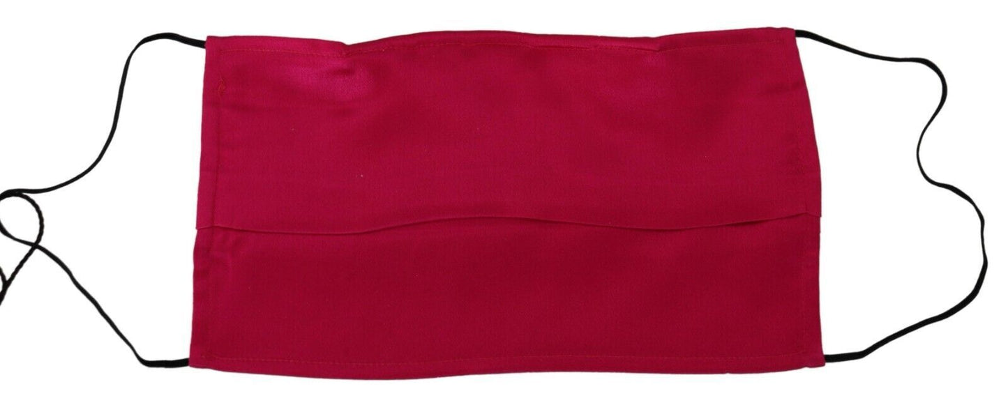 Masque facial Dolce & Gabbana en coton rouge plissé avec élastique et sangle d'oreille, taille unique