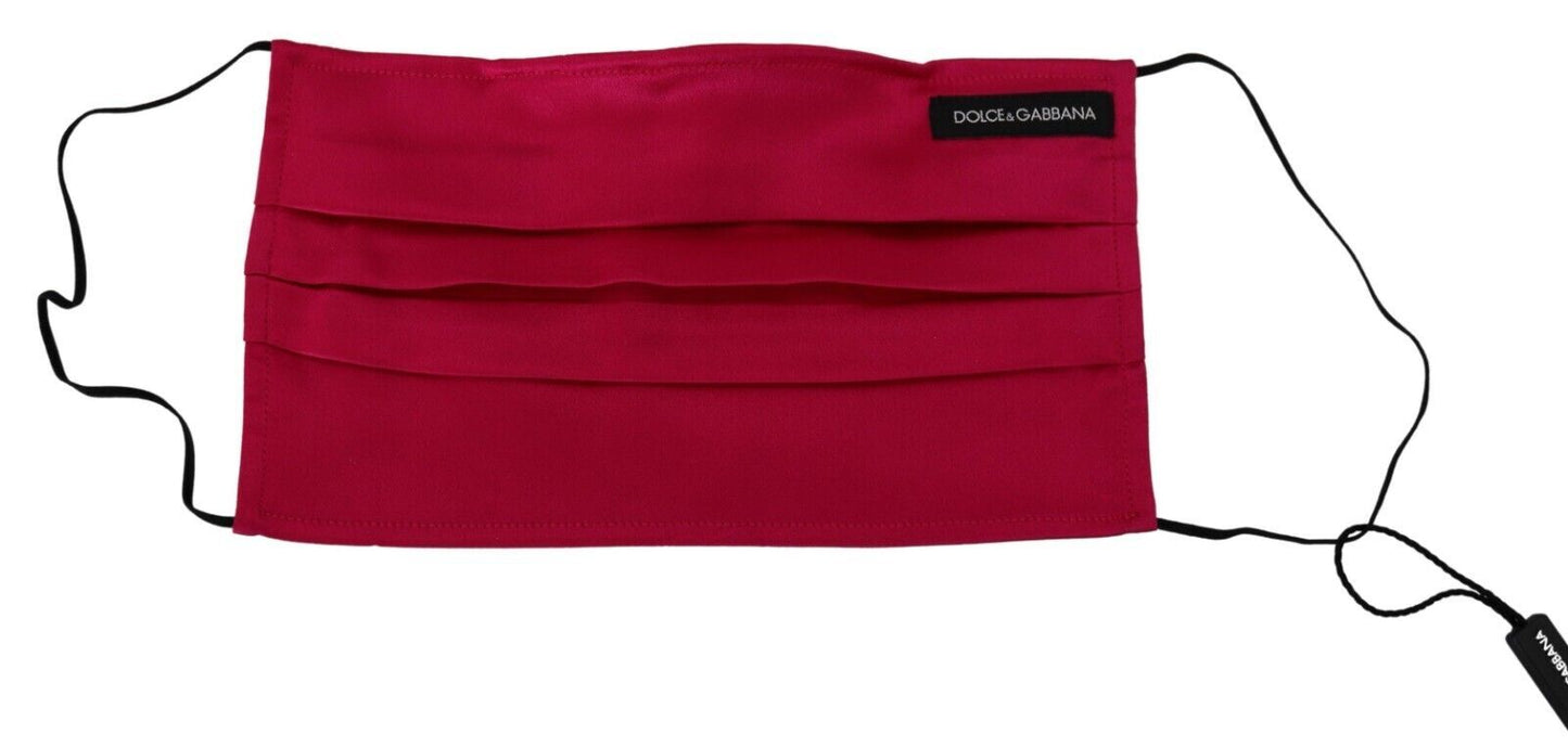 Masque facial Dolce & Gabbana en coton rouge plissé avec élastique et sangle d'oreille, taille unique