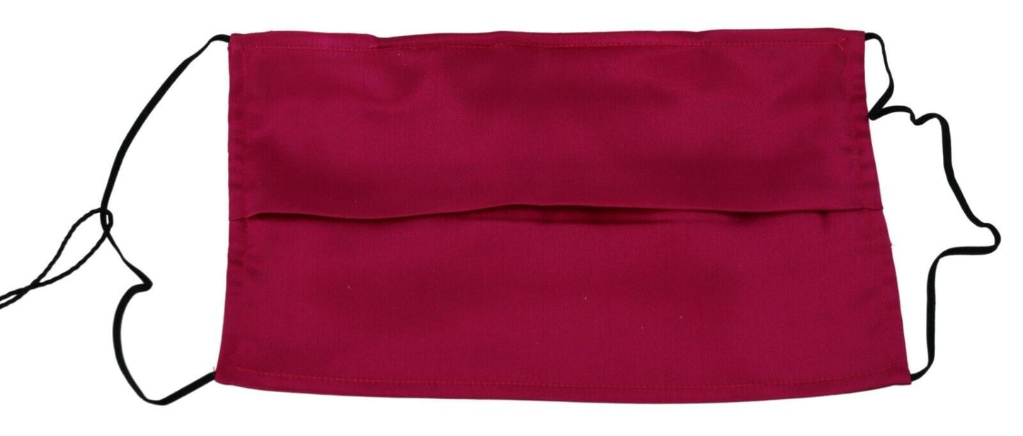 Masque facial Dolce & Gabbana en soie marron plissée avec élastique et sangle d'oreille, taille unique