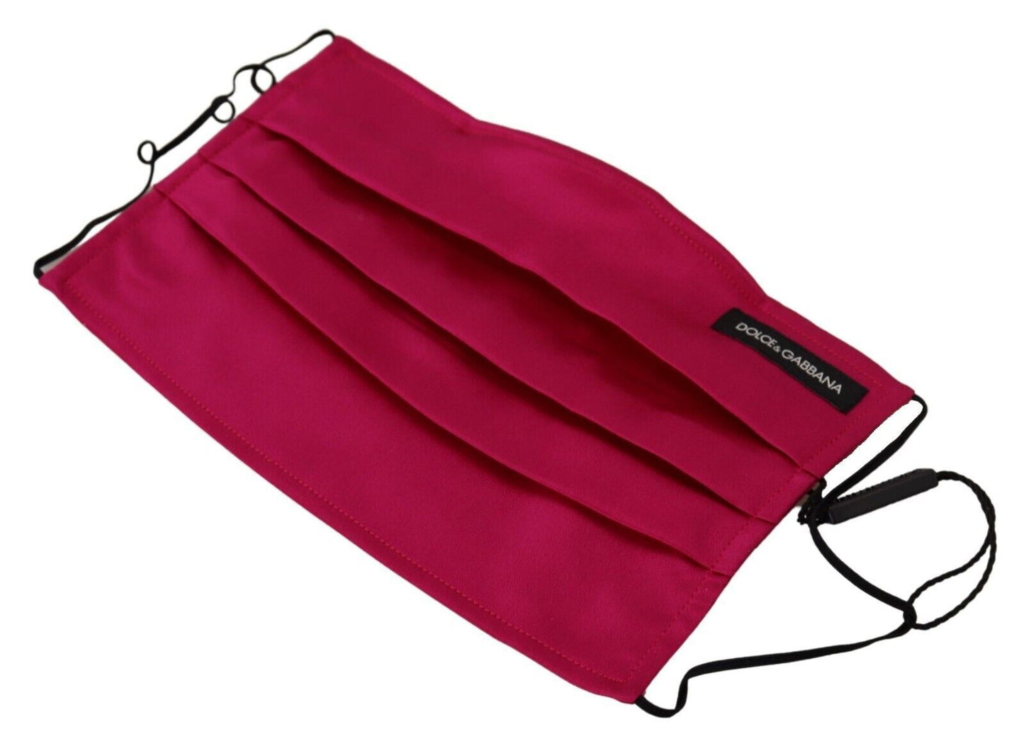 Masque facial Dolce & Gabbana en soie marron plissée avec élastique et sangle d'oreille, taille unique