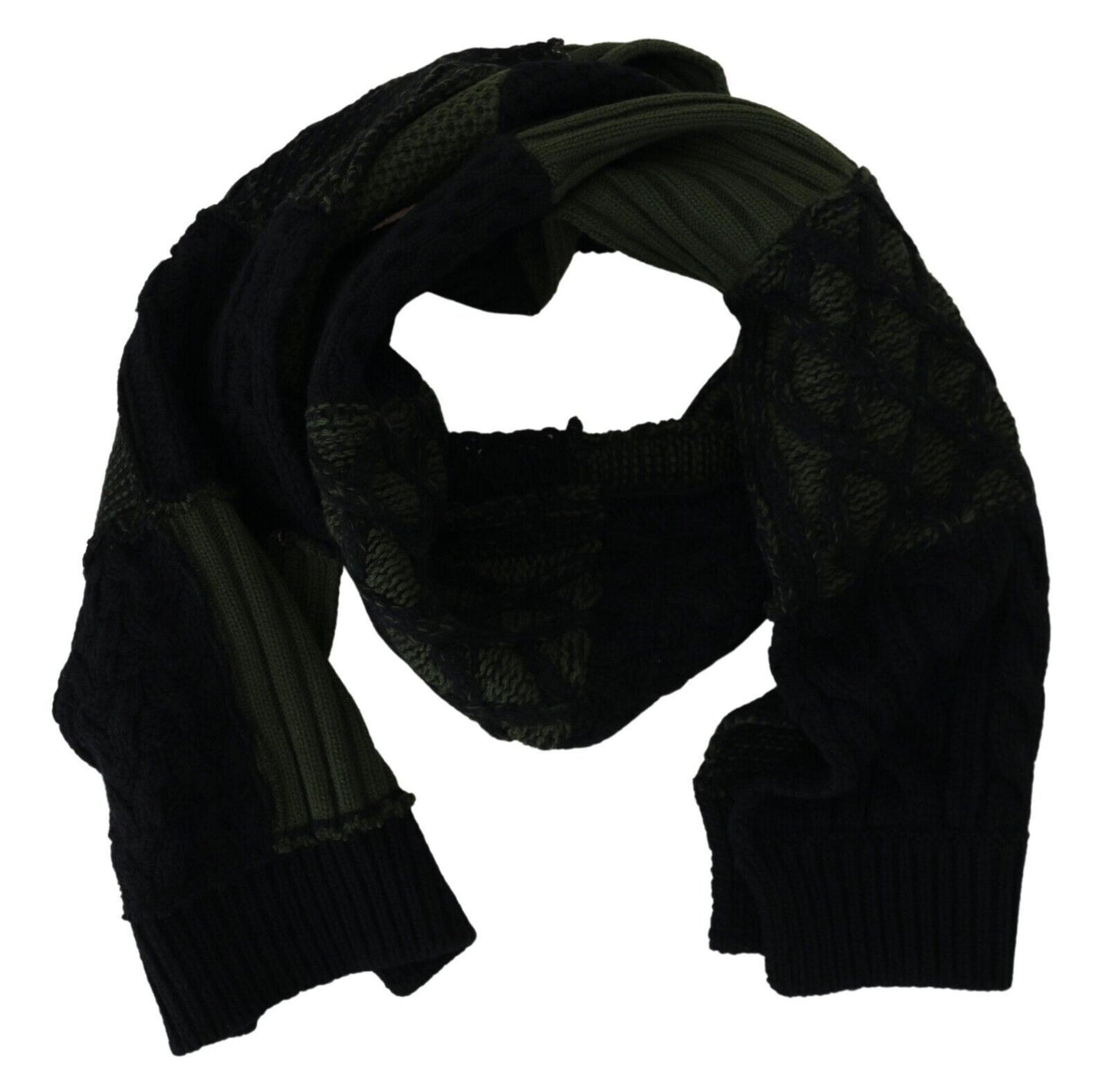 Foulard châle en maille noire et verte Dolce & Gabbana pour homme