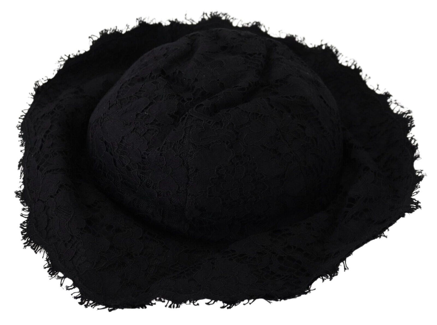 Chapeau d'ombrage à large bord en coton noir Dolce & Gabbana