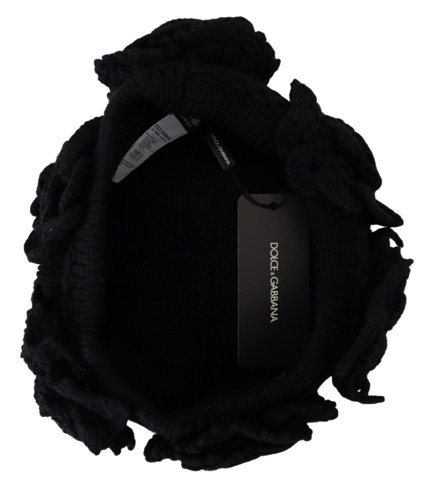 Bonnet d'hiver en laine noire Dolce & Gabbana