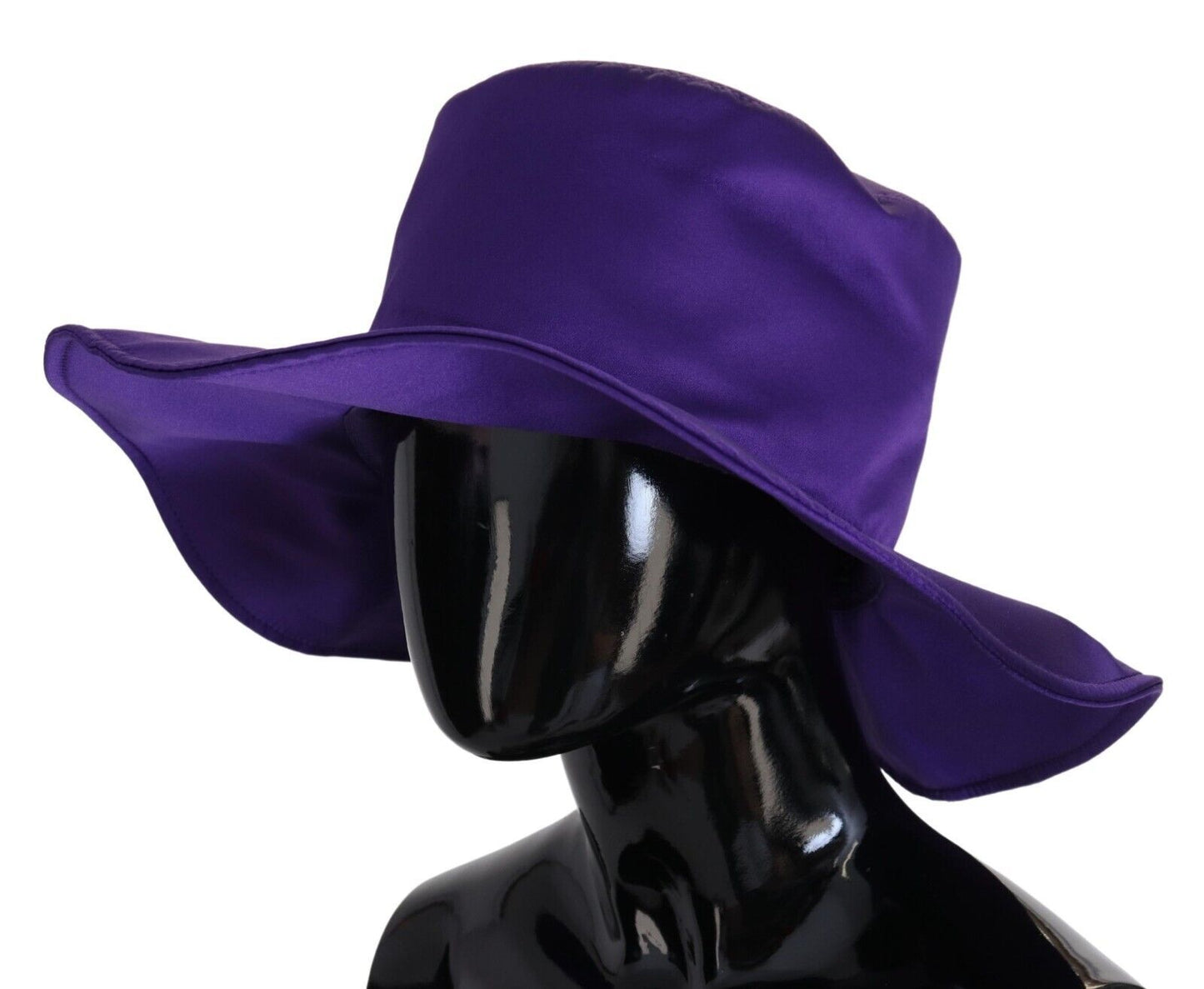 Chapeau haut de forme en soie stretch violet Dolce & Gabbana