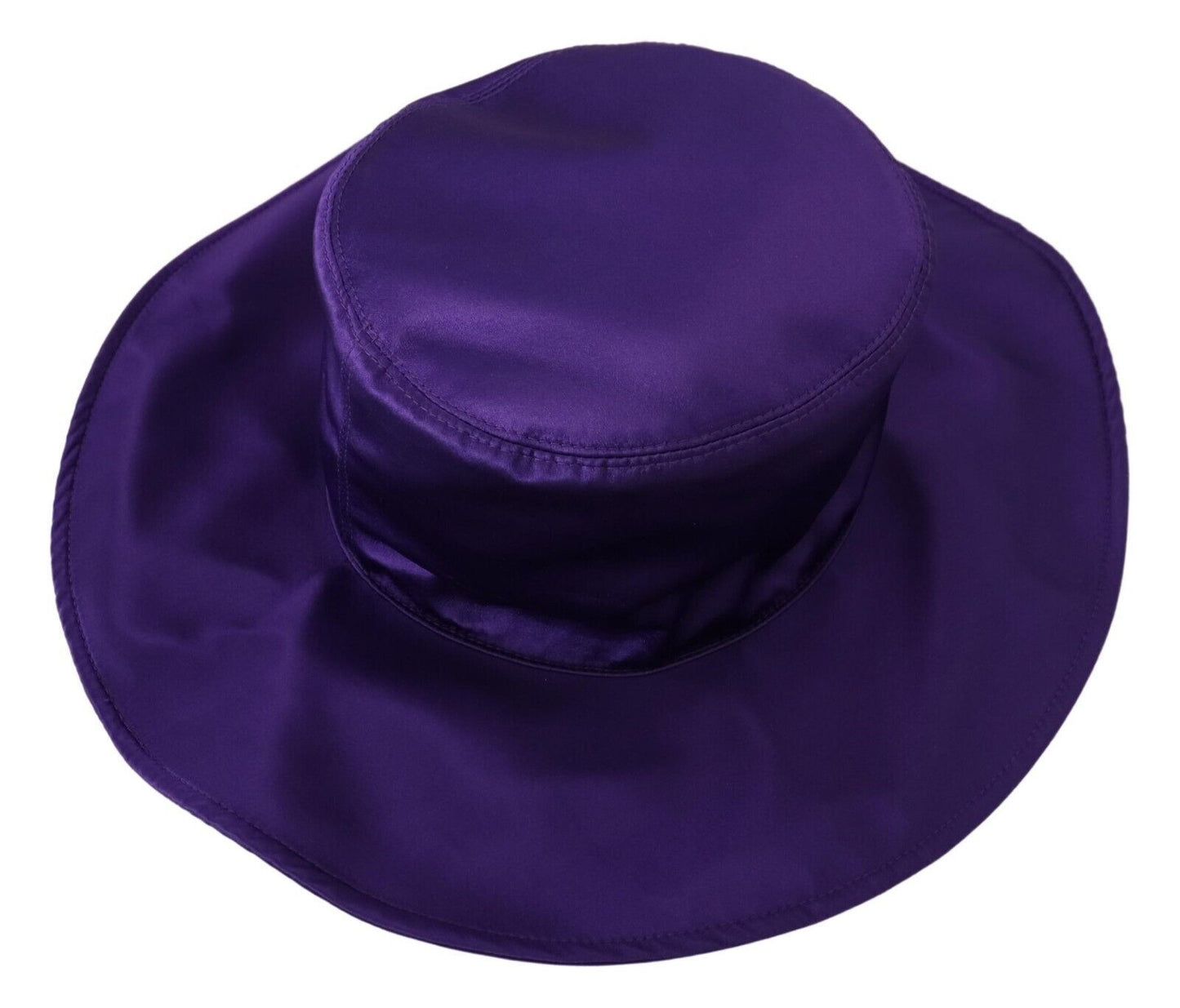 Chapeau haut de forme en soie stretch violet Dolce & Gabbana