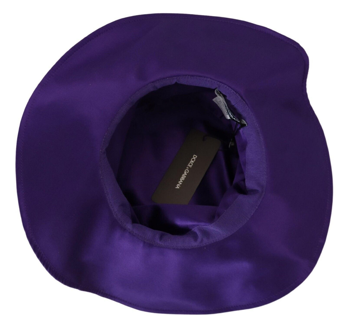 Chapeau haut de forme en soie stretch violet Dolce & Gabbana