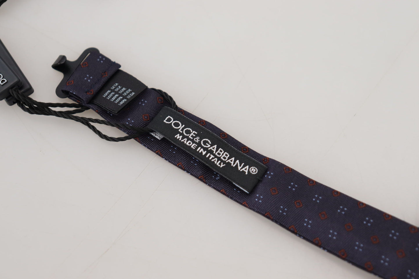 Nœud papillon ajustable en soie à motif bleu Dolce & Gabbana