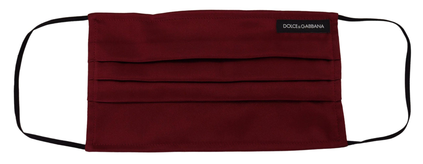 Masque facial Dolce & Gabbana en soie marron plissée avec élastique et sangle d'oreille, taille unique