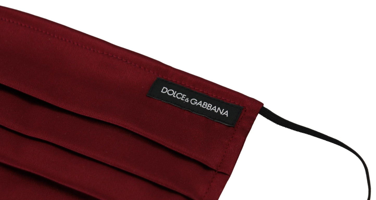 Masque facial Dolce & Gabbana en soie marron plissée avec élastique et sangle d'oreille, taille unique
