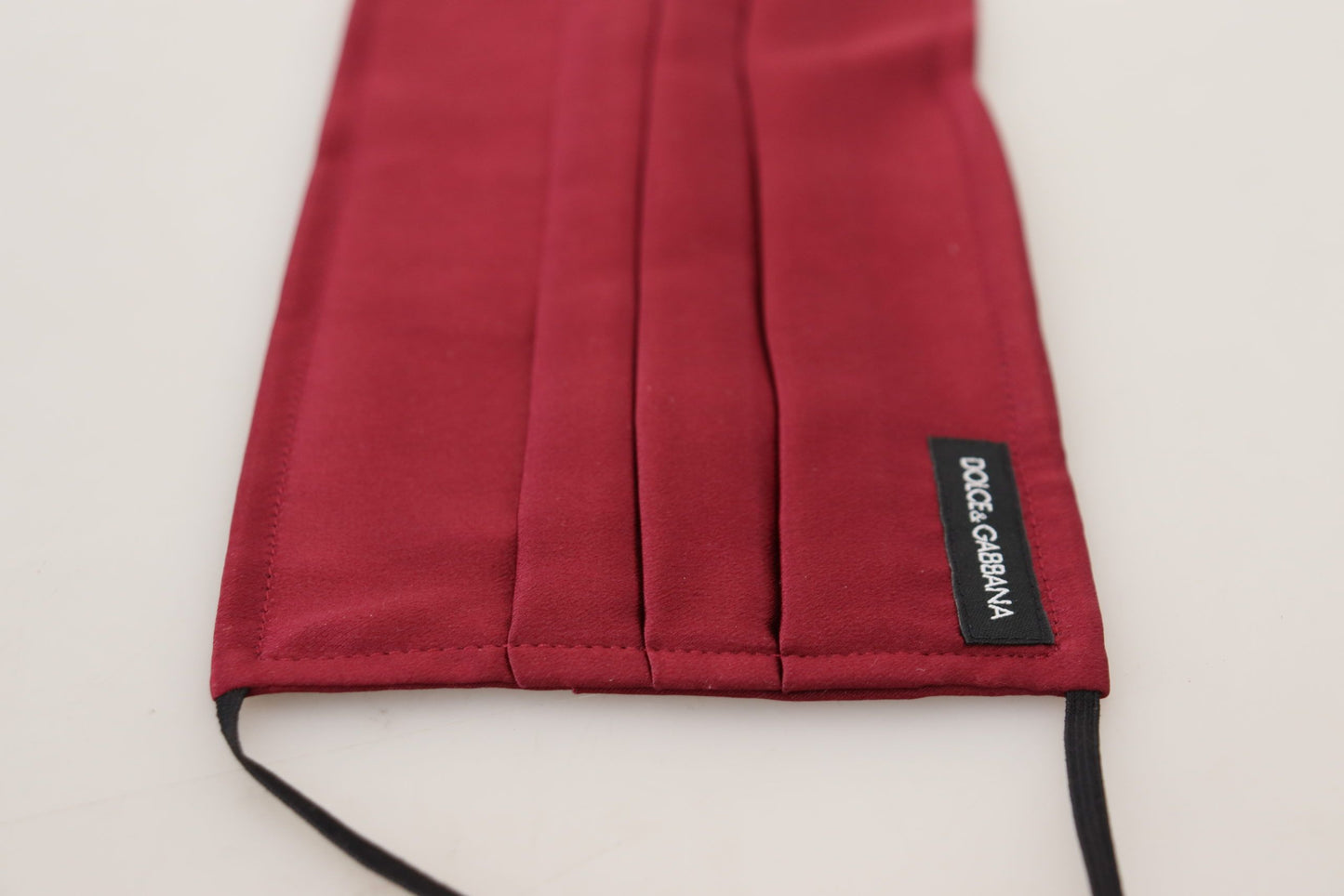 Masque facial Dolce & Gabbana en soie marron plissée avec élastique et sangle d'oreille, taille unique