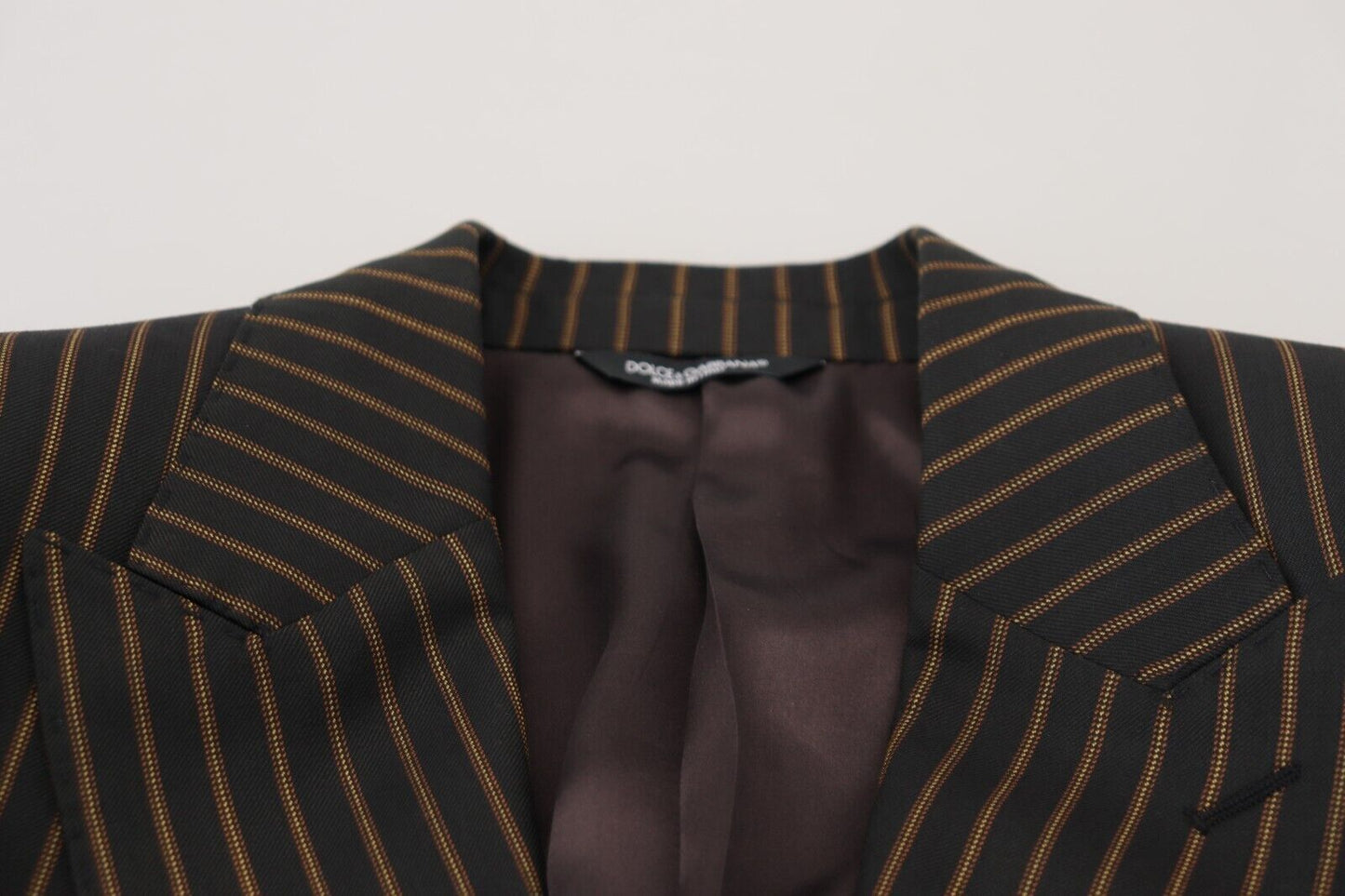 Blazer à simple boutonnage rayé noir et brun de Dolce & Gabbana