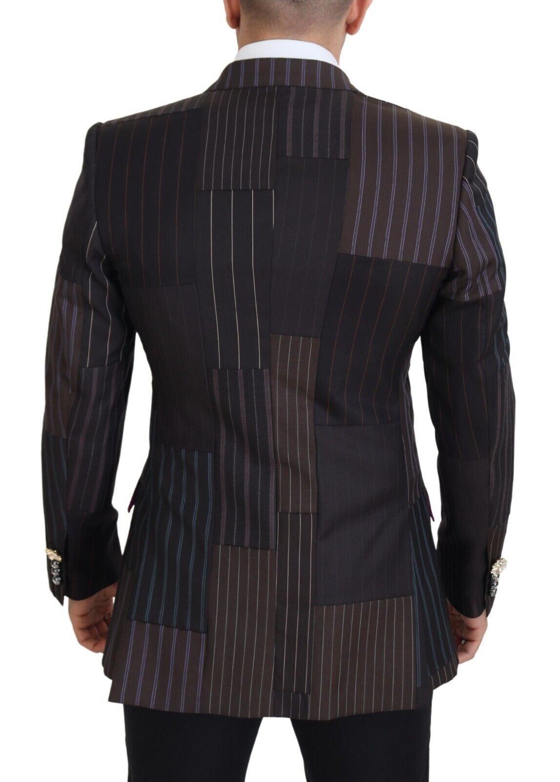 Blazer SICILIA à rayures multicolores et patchwork de Dolce & Gabbana