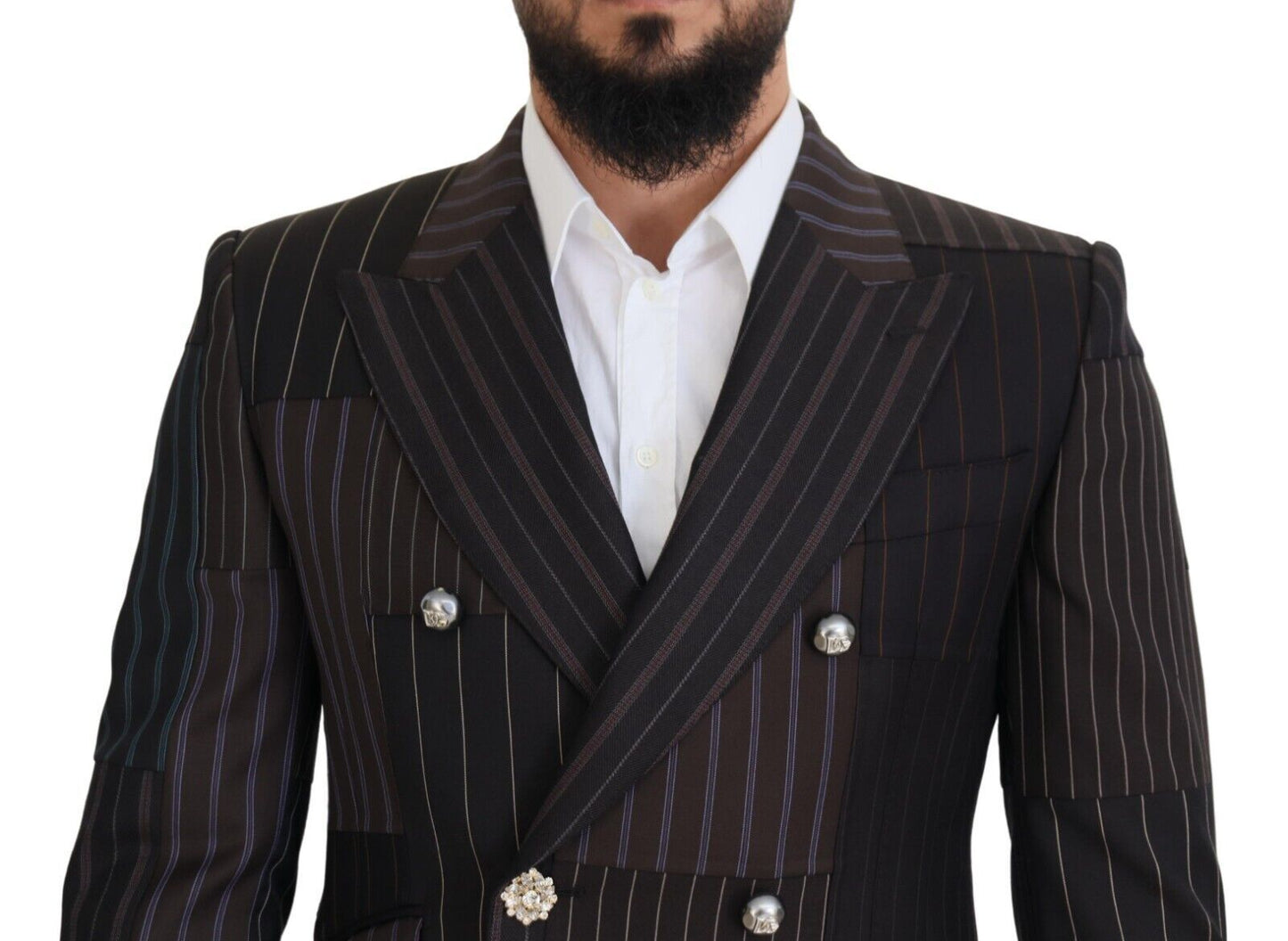 Blazer SICILIA à rayures multicolores et patchwork de Dolce & Gabbana