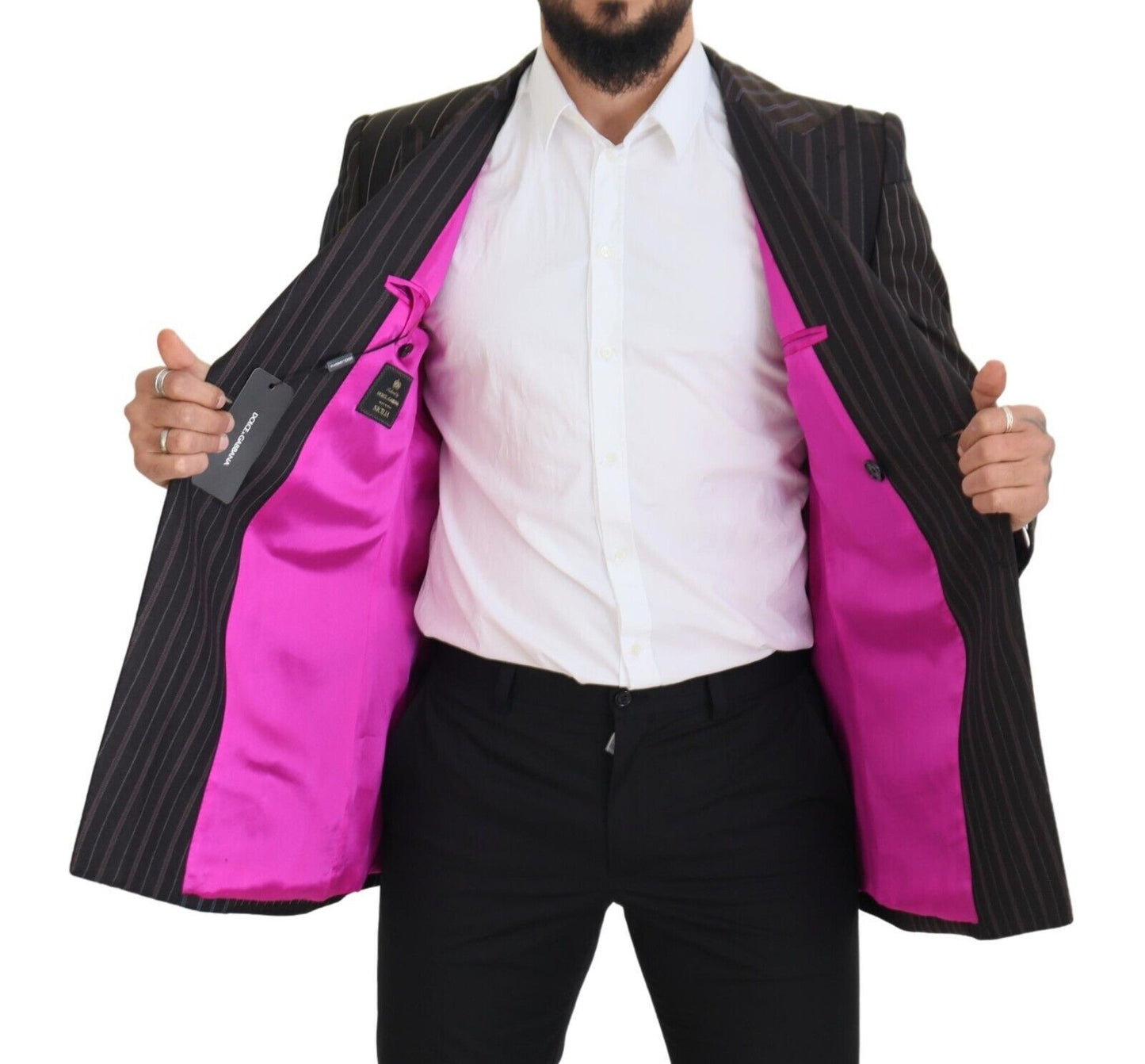 Blazer SICILIA à rayures multicolores et patchwork de Dolce & Gabbana