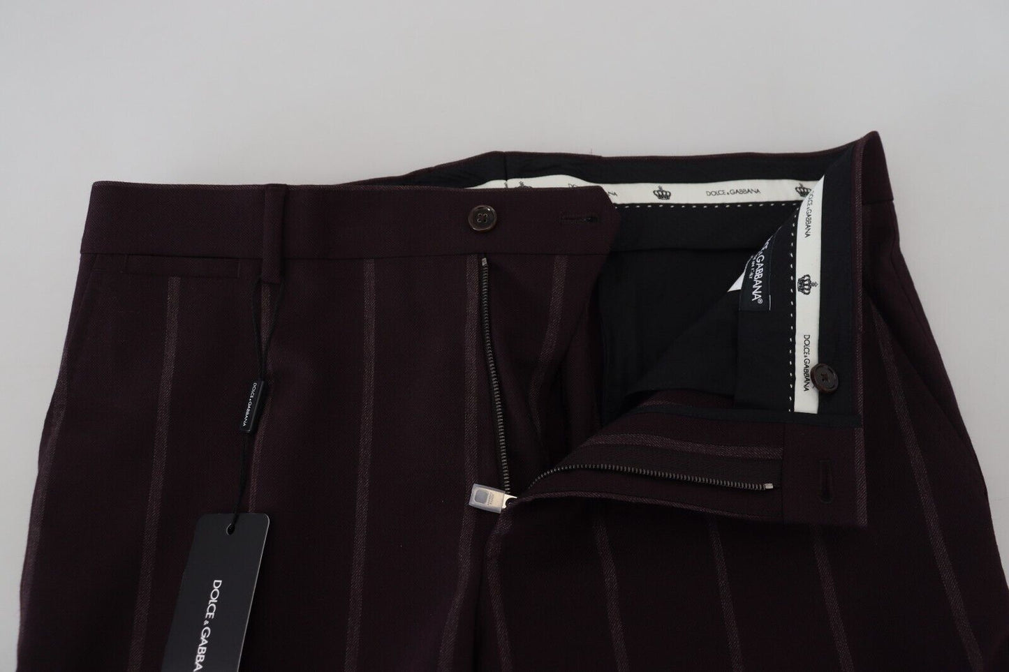 Dolce & Gabbana bruine gestreepte herenbroek van katoen