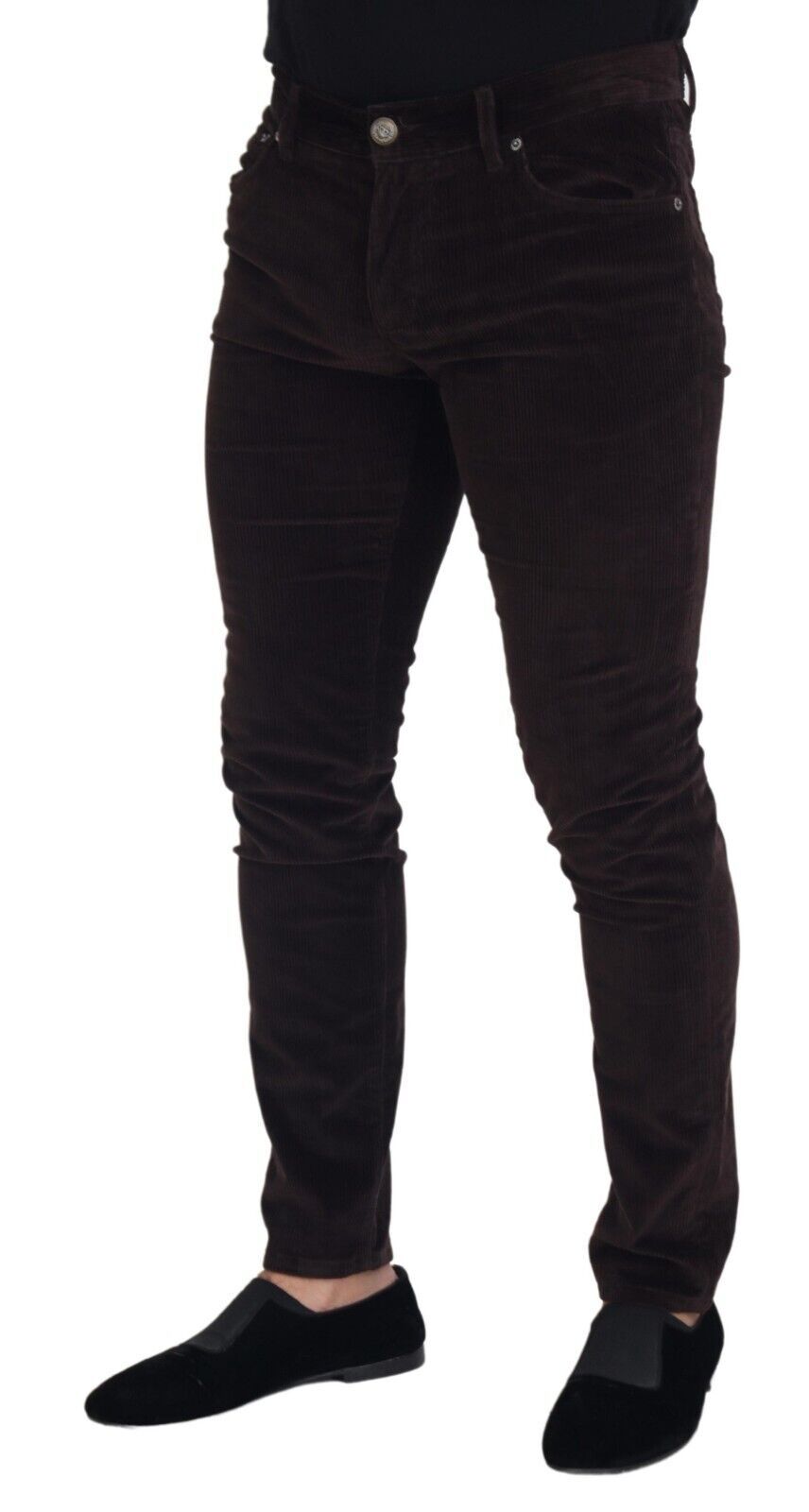 Pantalon habillé en velours côtelé marron pour homme de Dolce & Gabbana