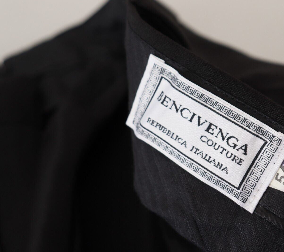 BENCIVENGA Zwarte, rechte, formele herenbroek